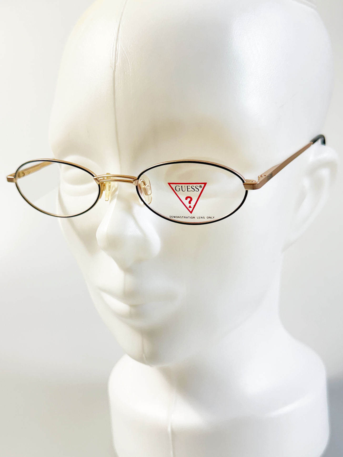 GUESS Matte Gold Slim Oval Metal Glasses