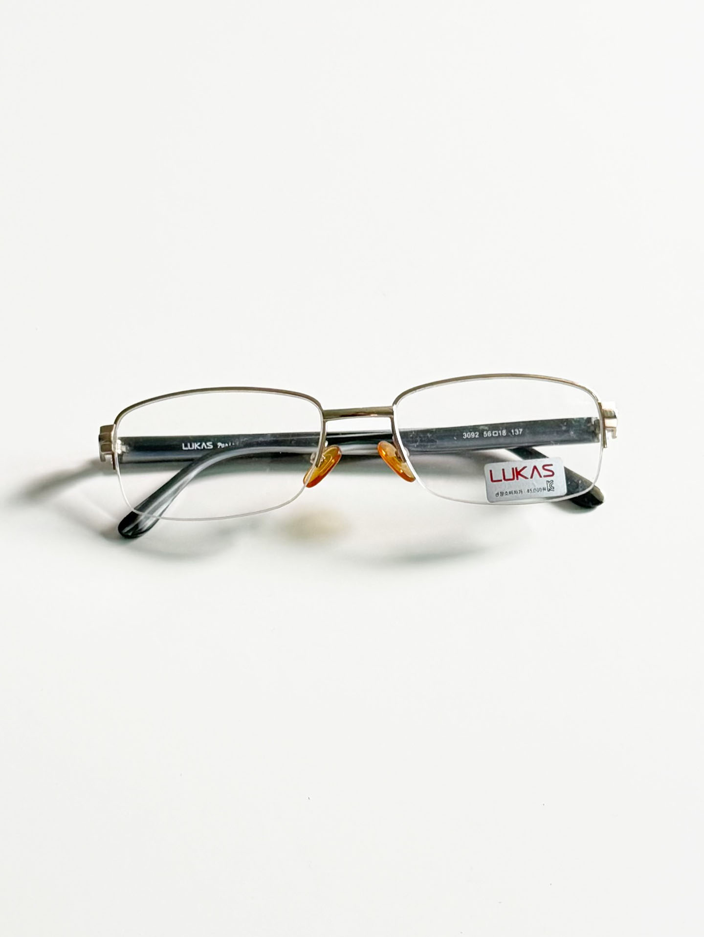 LUKAS Paris Gold Square Half-Rim Metal Glasses