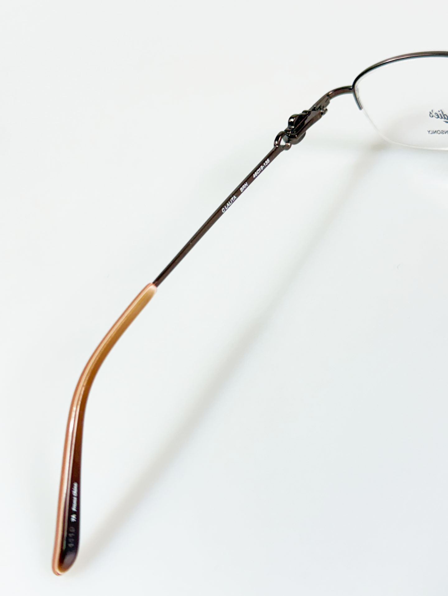 Candie’s Brown Slim Oval Half-Rim Metal Frame Glasses
