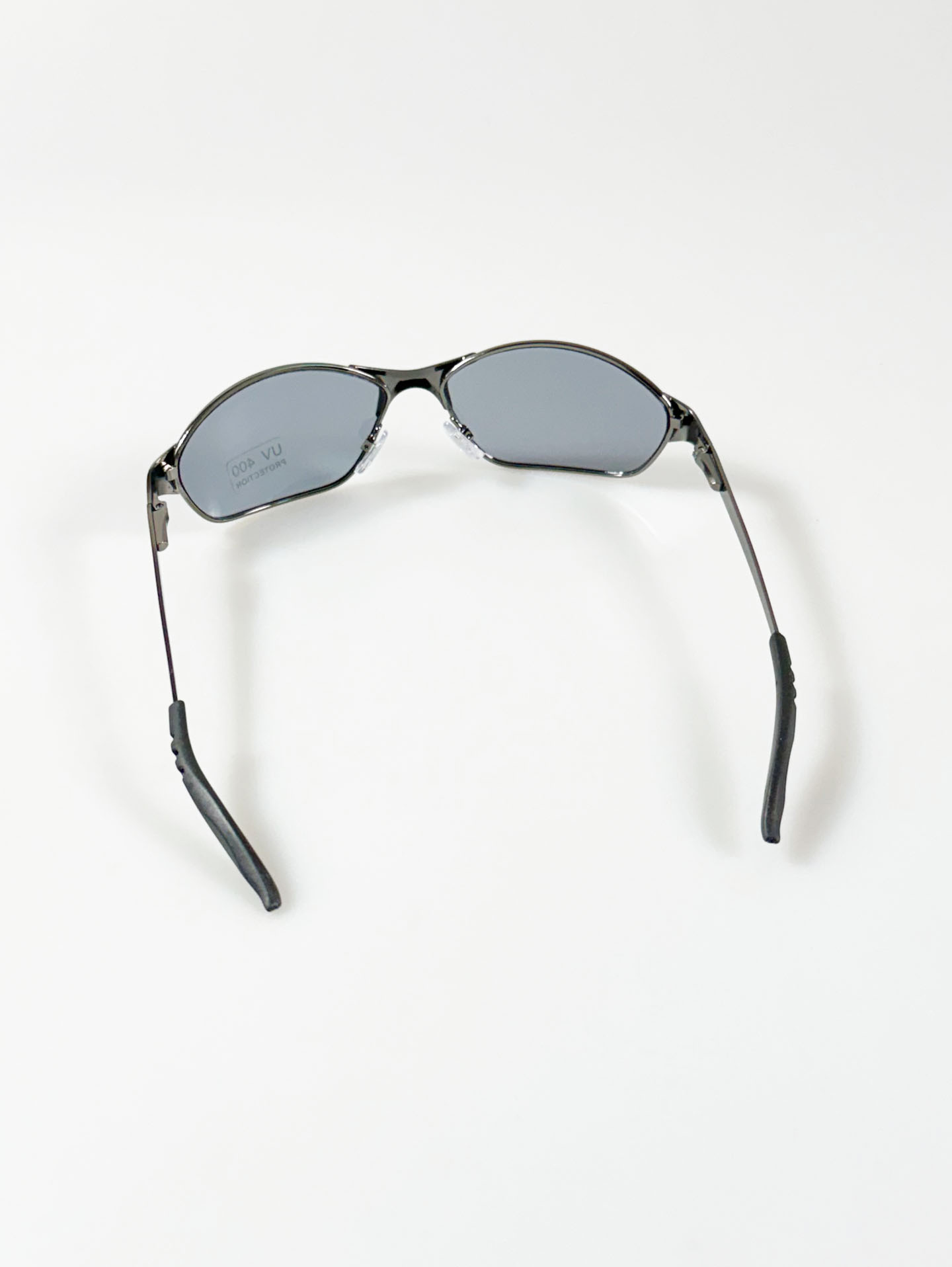 Gunmetal Wraparound Slim Square Sunglasses