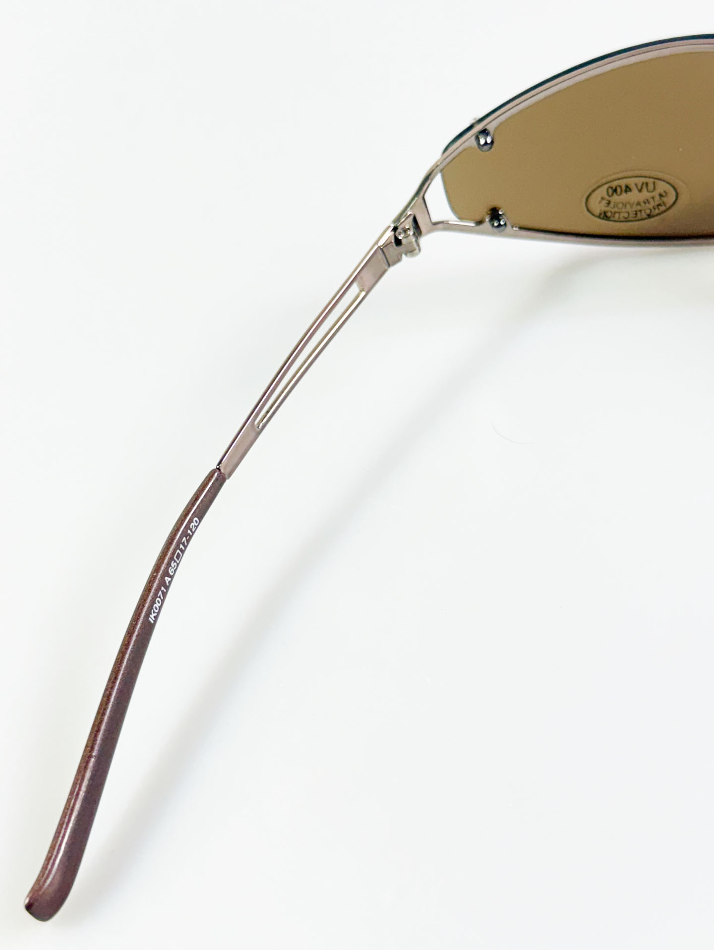 I.COM Brown Rimless Oval Metal Tint Sunglasses