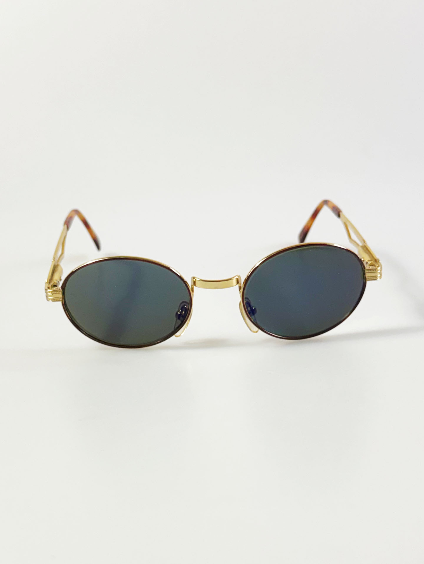 90's HARLEY Gold Oval Metal Frame Sunglasses