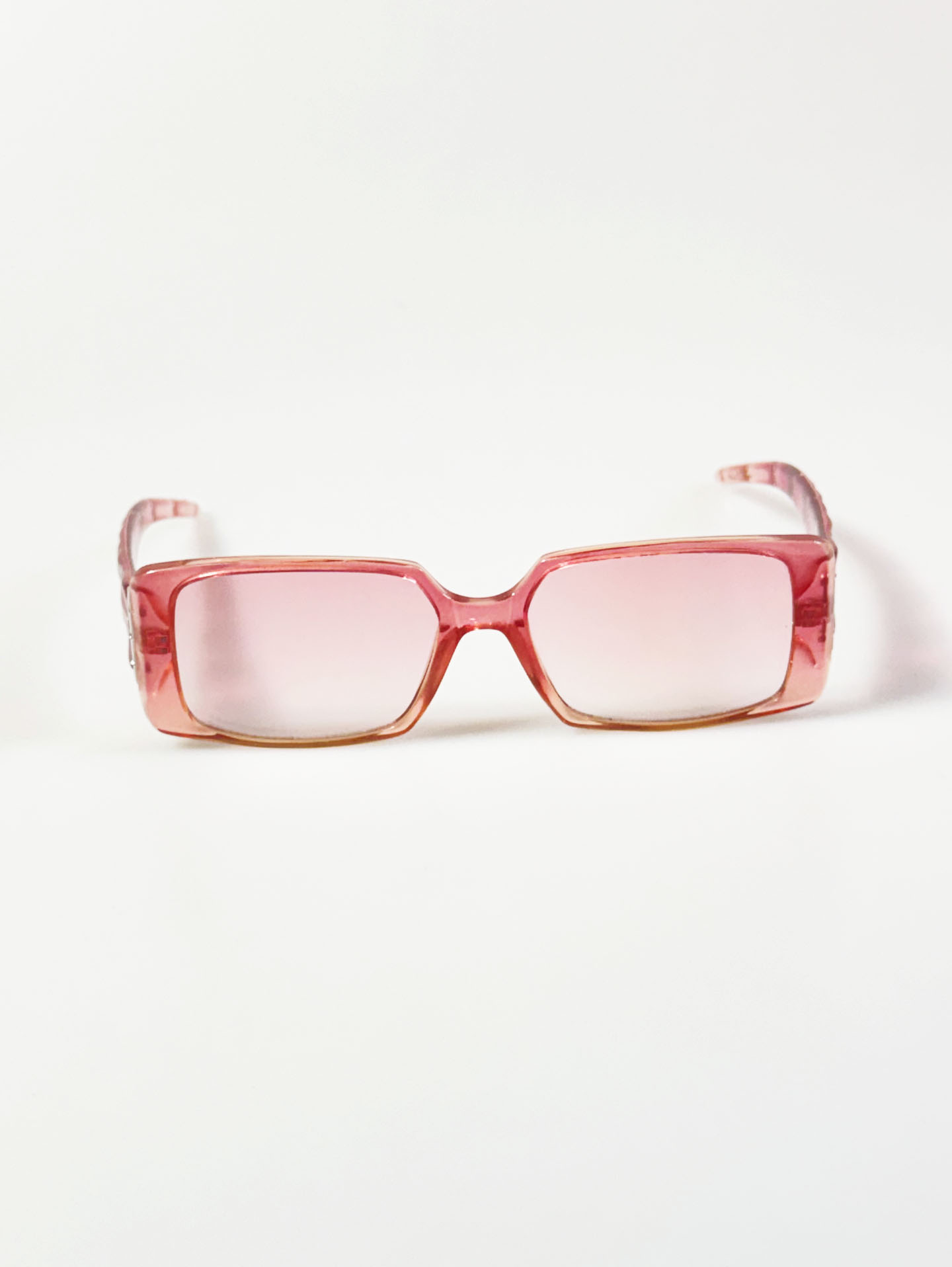 CAPRIO Translucent Pink Square Tinted Sunglasses