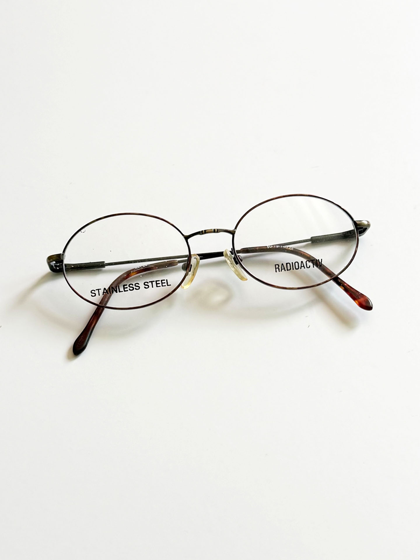 90's RADIOACTIV Antique Tortoise Slim Oval Metal Glasses