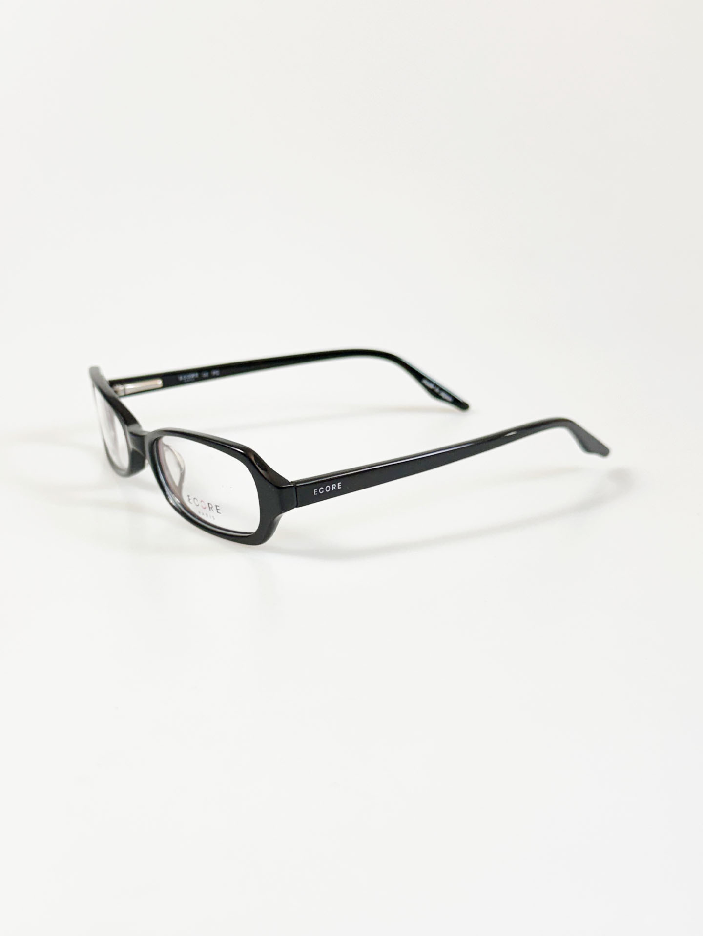 ECORE PARIS Black Slim Square Horn-Rim Glasses