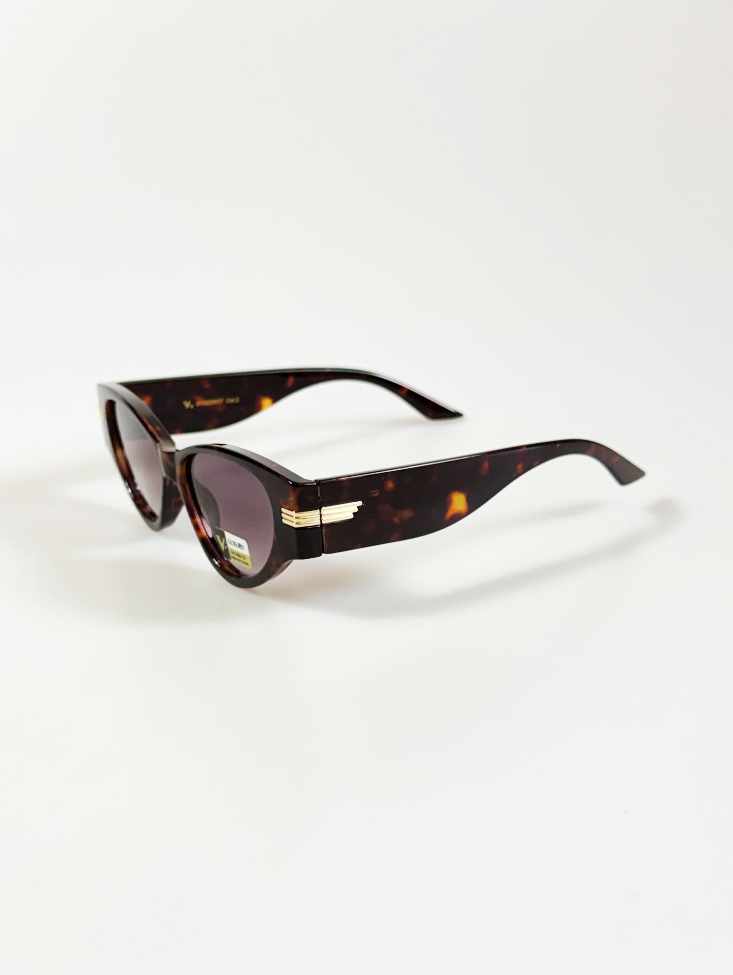 VG EYEWEAR Tortoiseshell Oversized Geometric Frame Sunglasses
