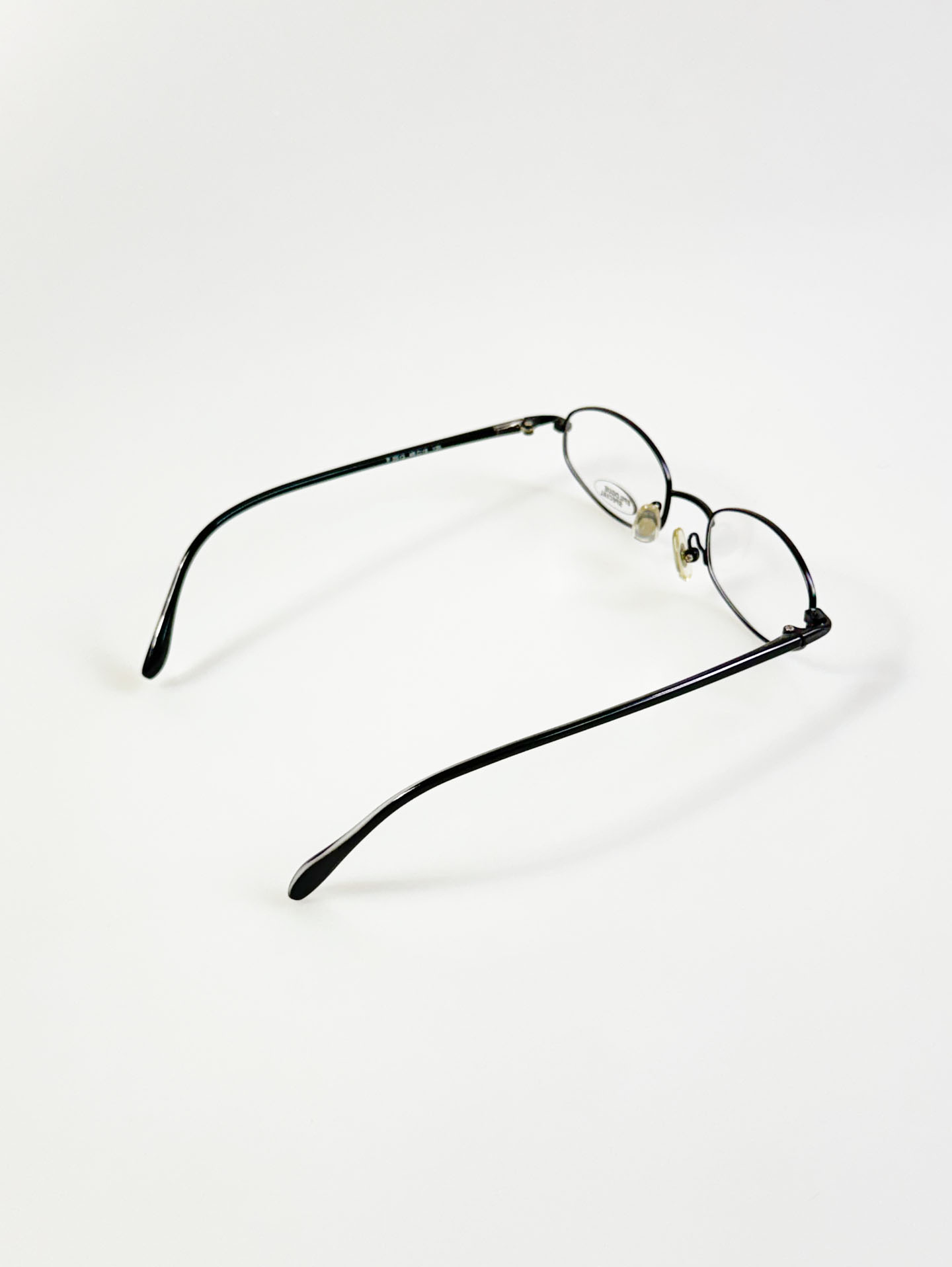 EPILOGUE Black Slim Oval Metal Frame Glasses