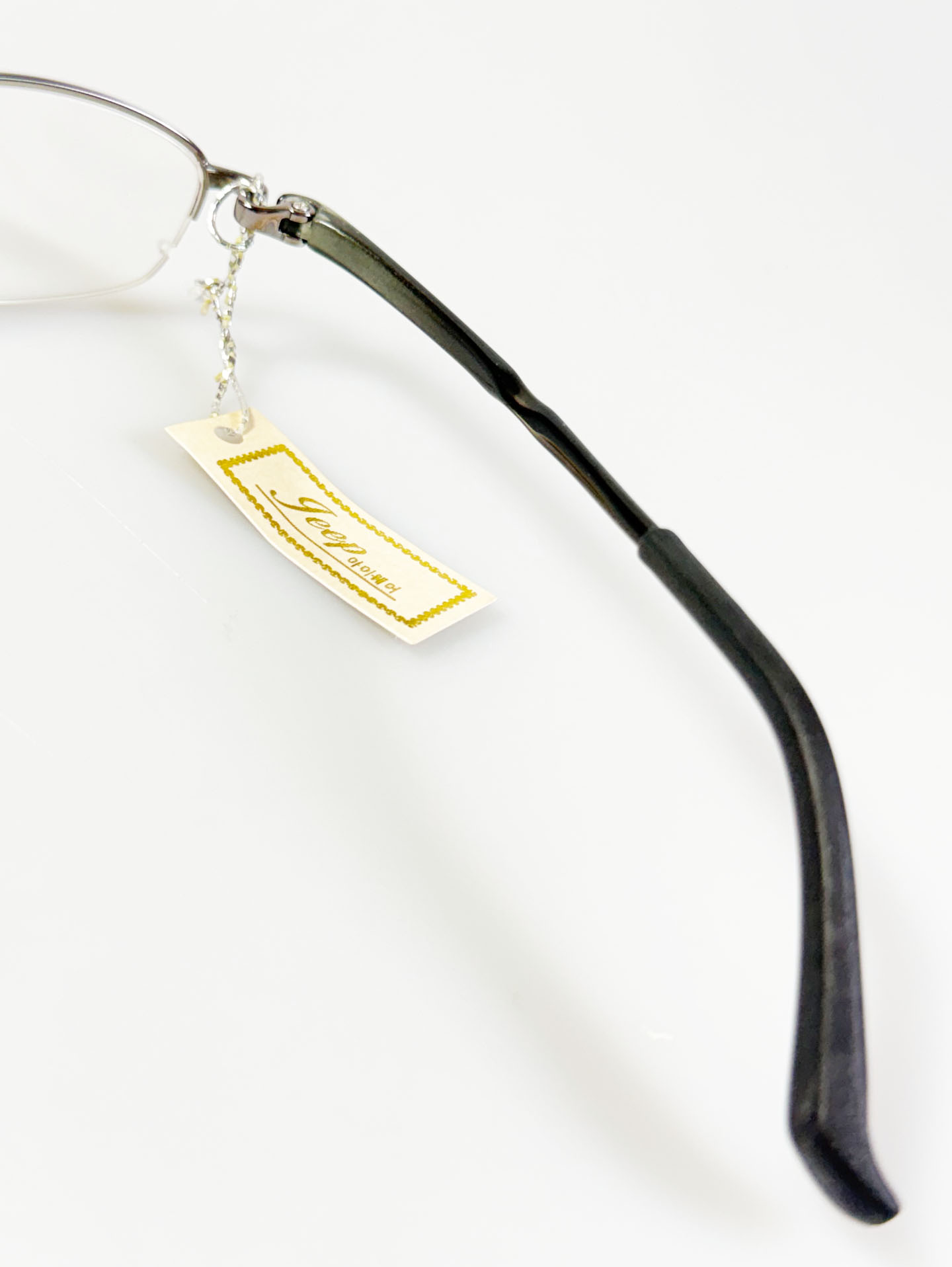 JEEP Dark Silver Semi-Rimless Square Metal Frame Glasses
