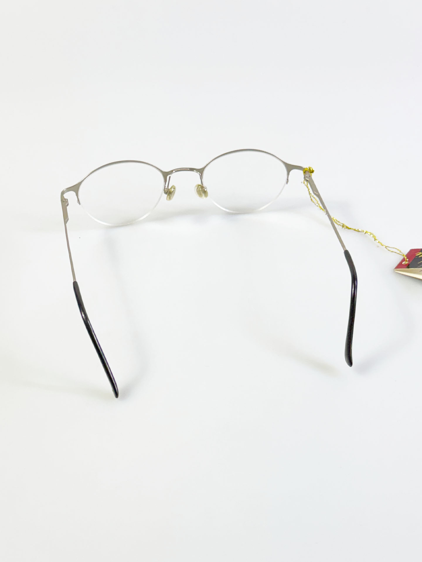 RENECITE Silver Titanium Half-Rim Oval Glasses