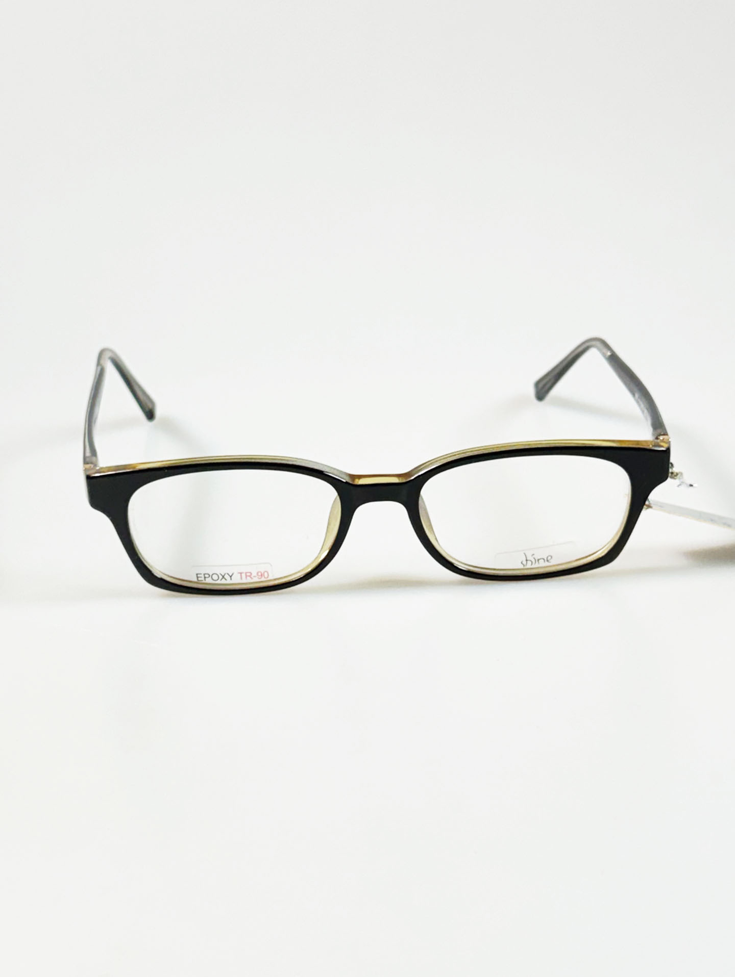 SHINE Epoxy Black Two-Tone Square Horn-Rim Frame Glasses