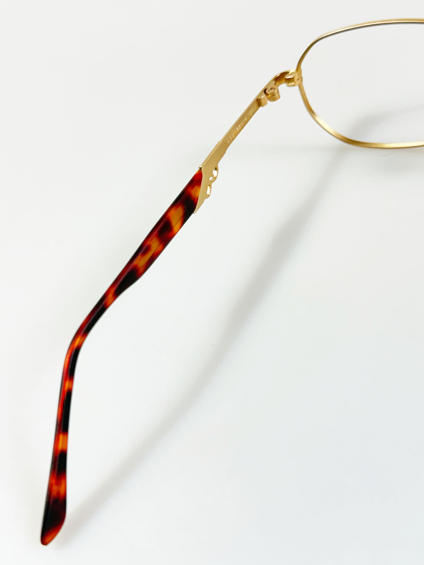 90's TORTOISE Gold Slim Square Metal Glasses