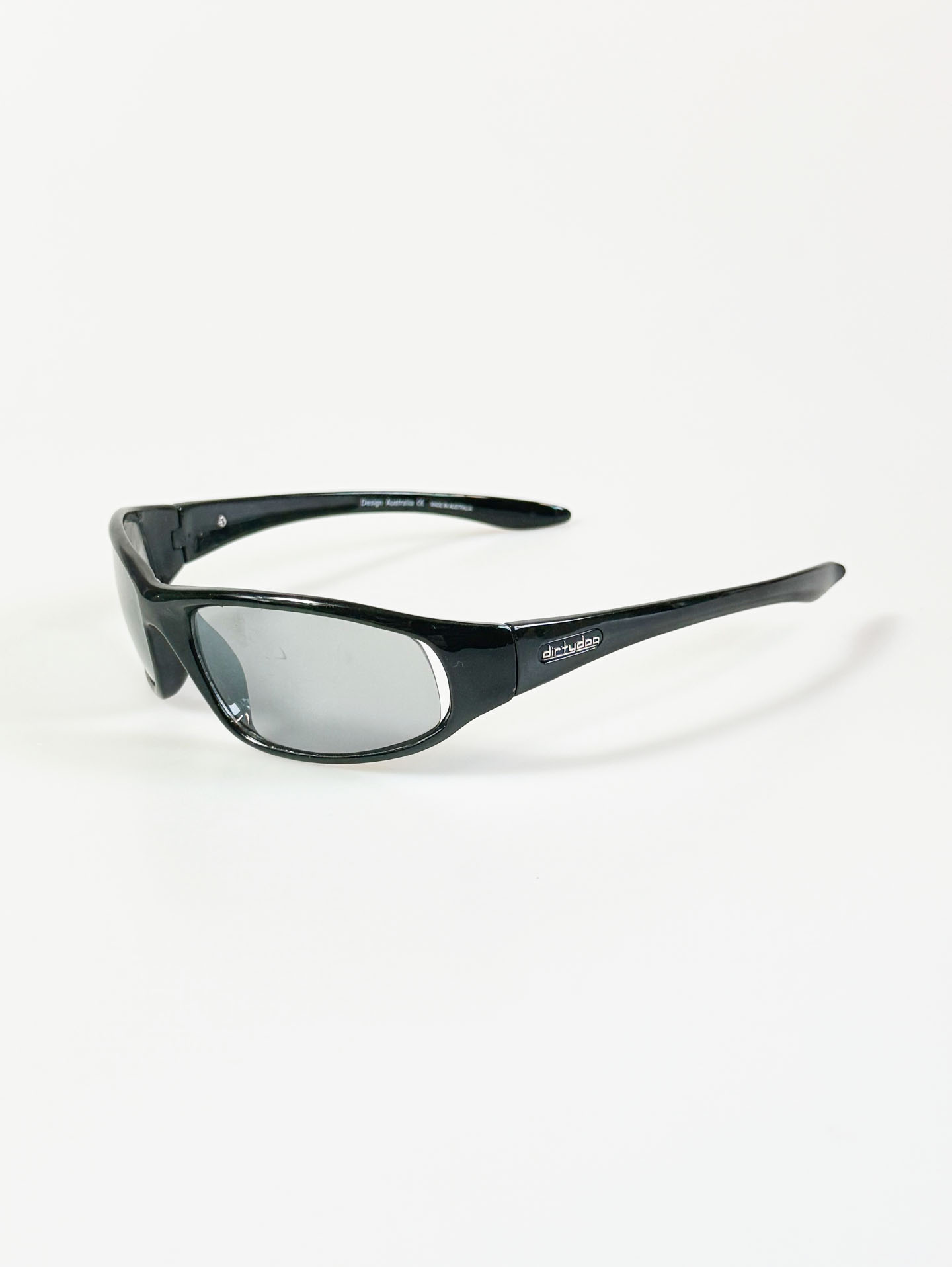 90’s DIRTY DOG Black Wraparound Sporty Frame Sunglasses