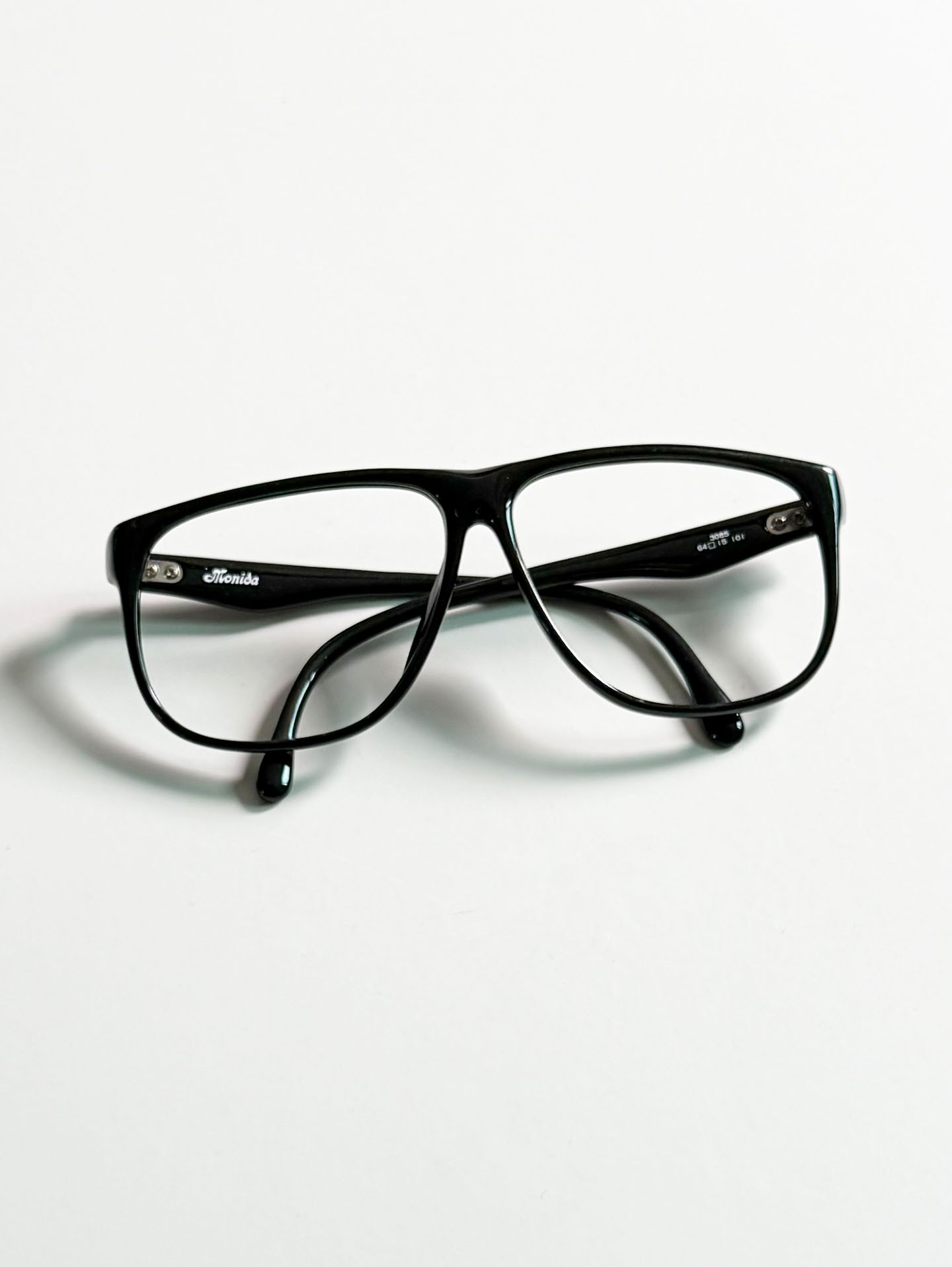 90's MONICA Oversized Black Square Acetate Glasses