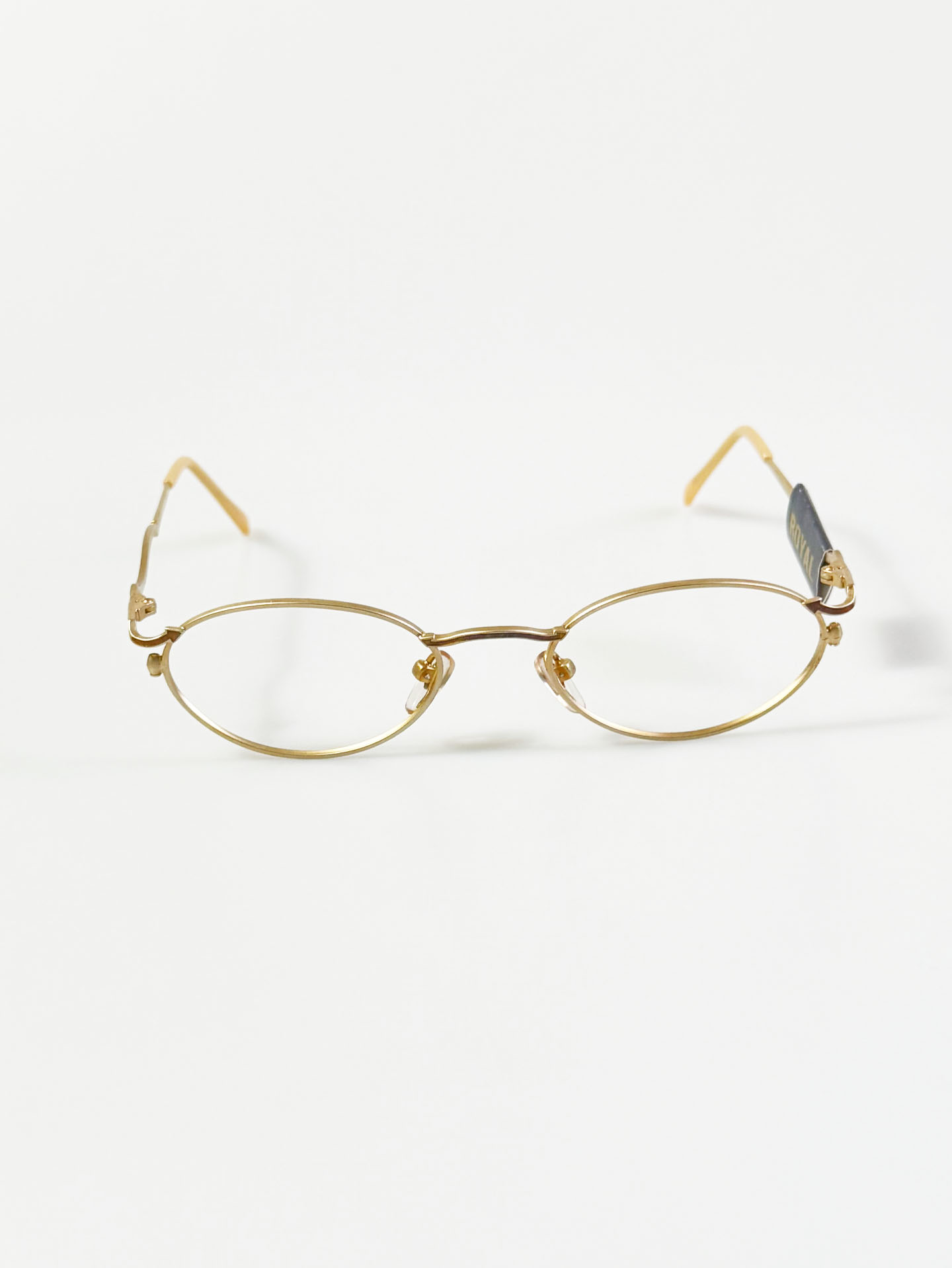 90’s ROYAL Gold Slim Oval Metal Glasses