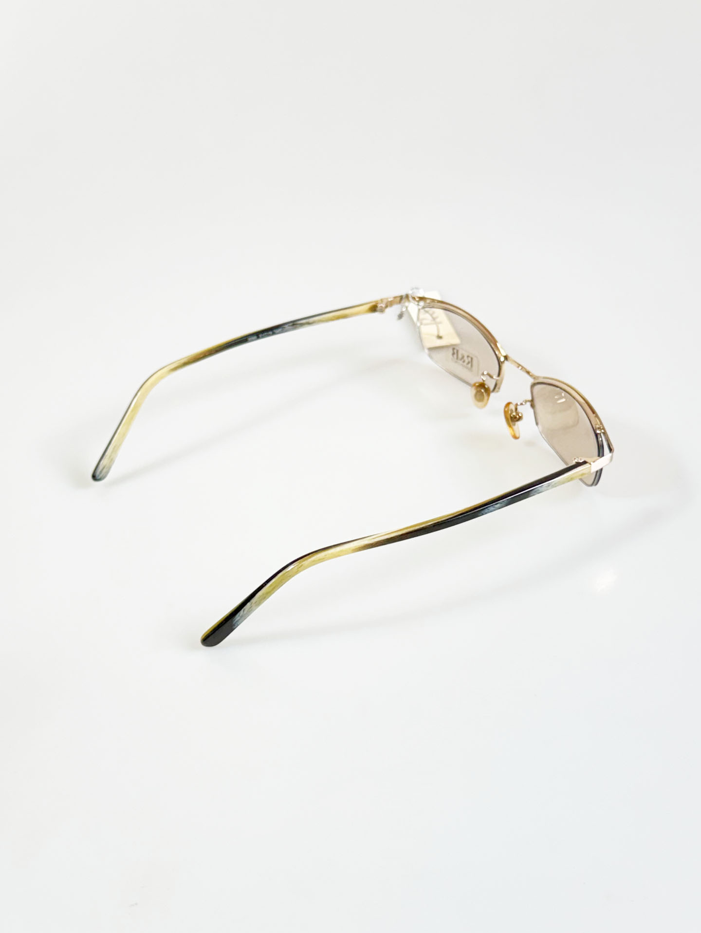 R&B EYEWEAR Gold Semi-Rimless Square Metal Tinted Glasses