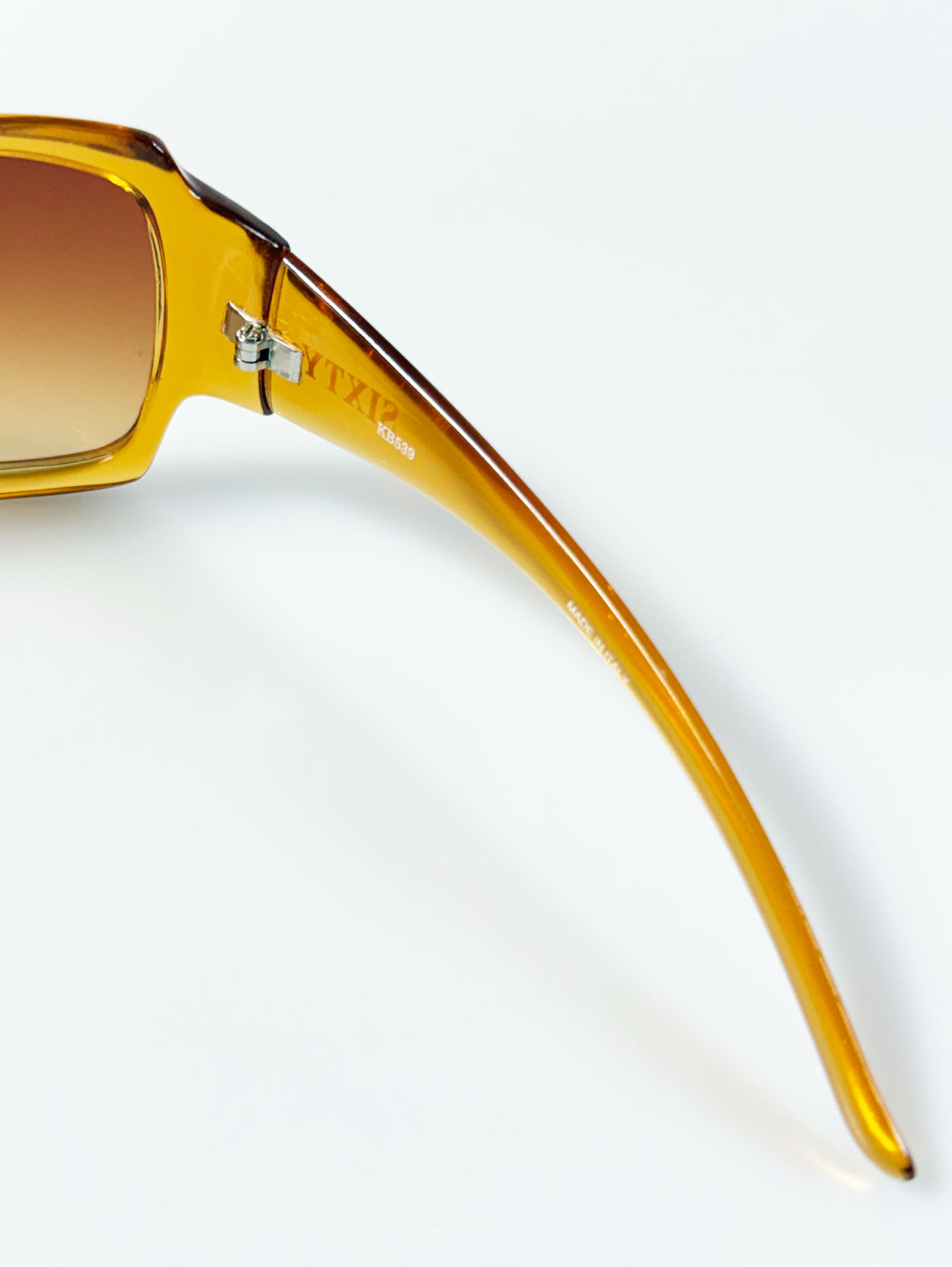 SIXTY Amber Translucent Bold Square Tinted Sunglasses