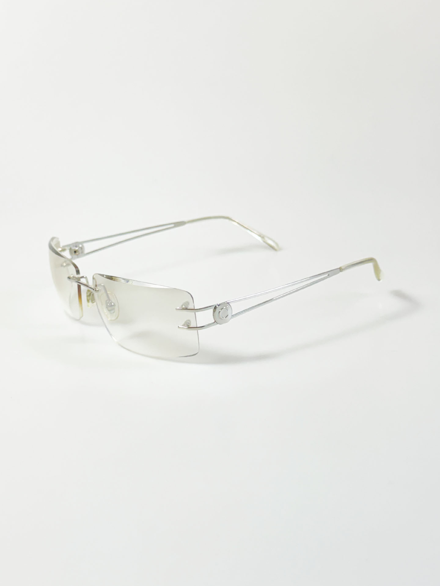 CAPRIO Rimless Square Metal Tinted Sunglasses