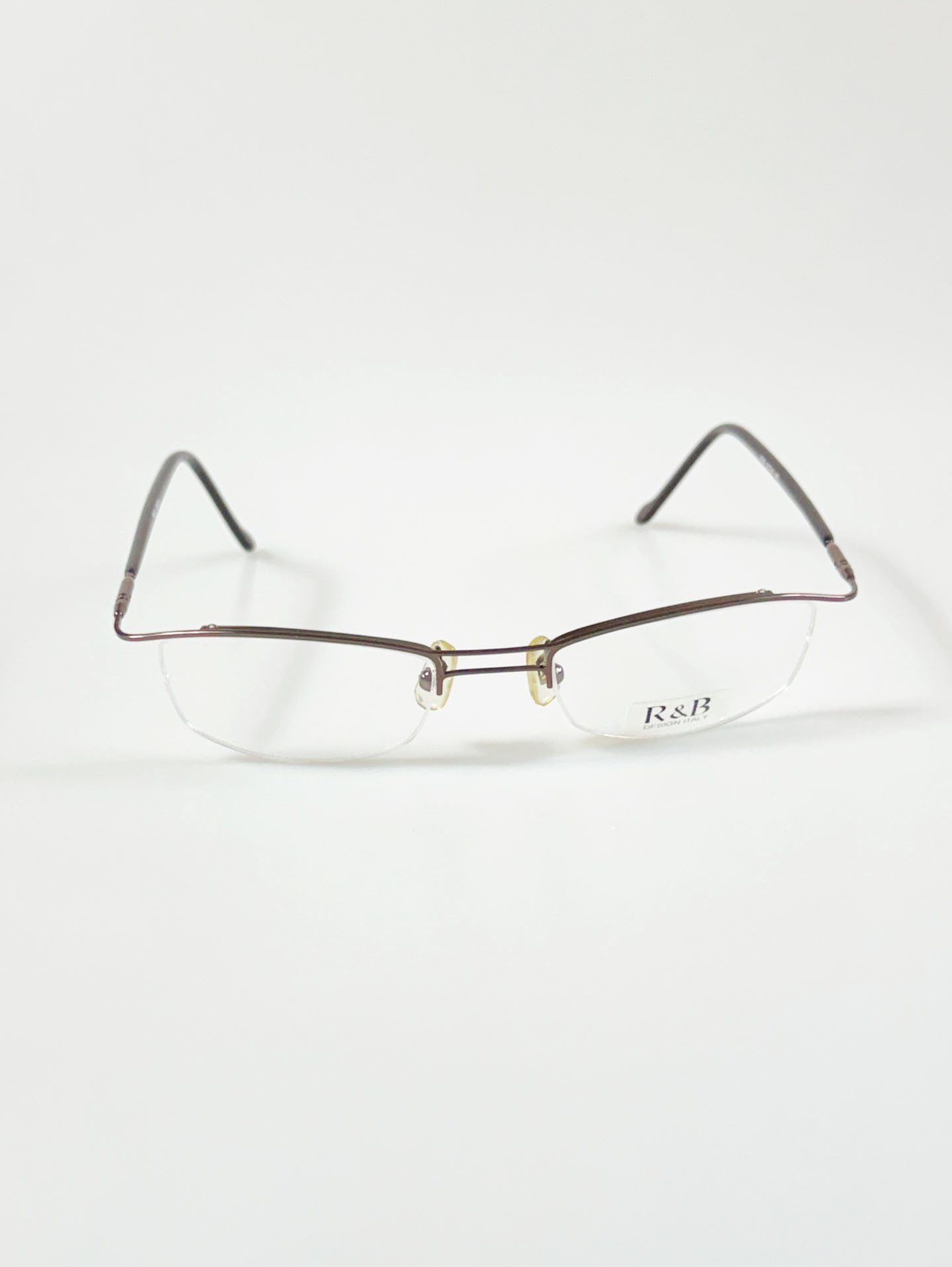 R&B Eyewear Half-Rim Square Metal Frame Glasses