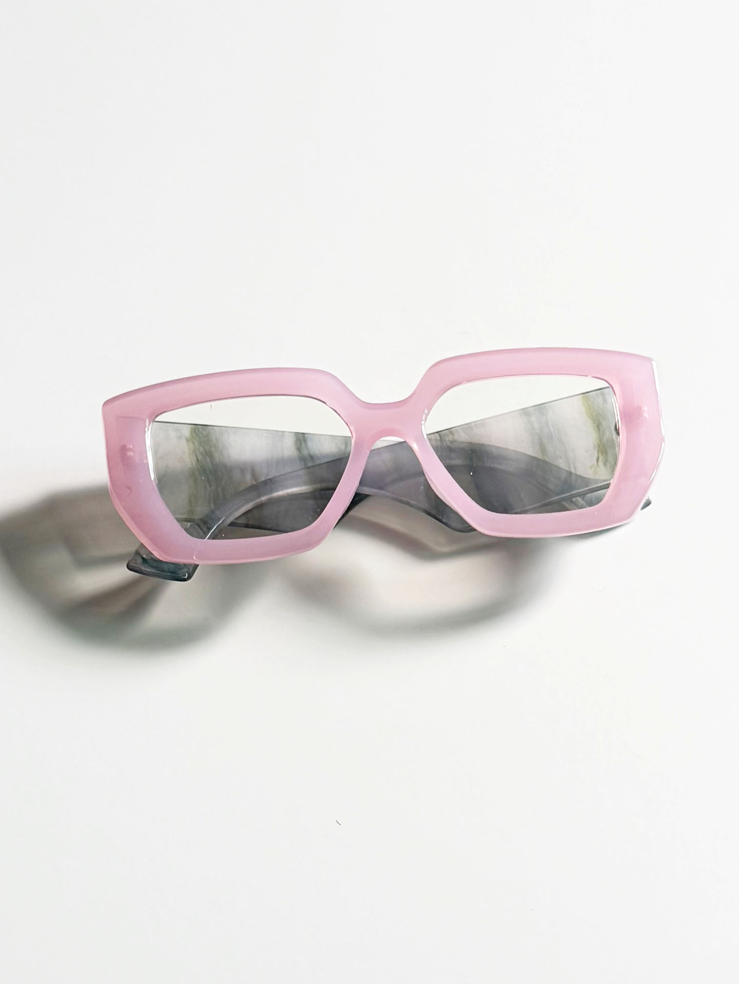 Pastel Pink Oversized Bold Square Sunglasses