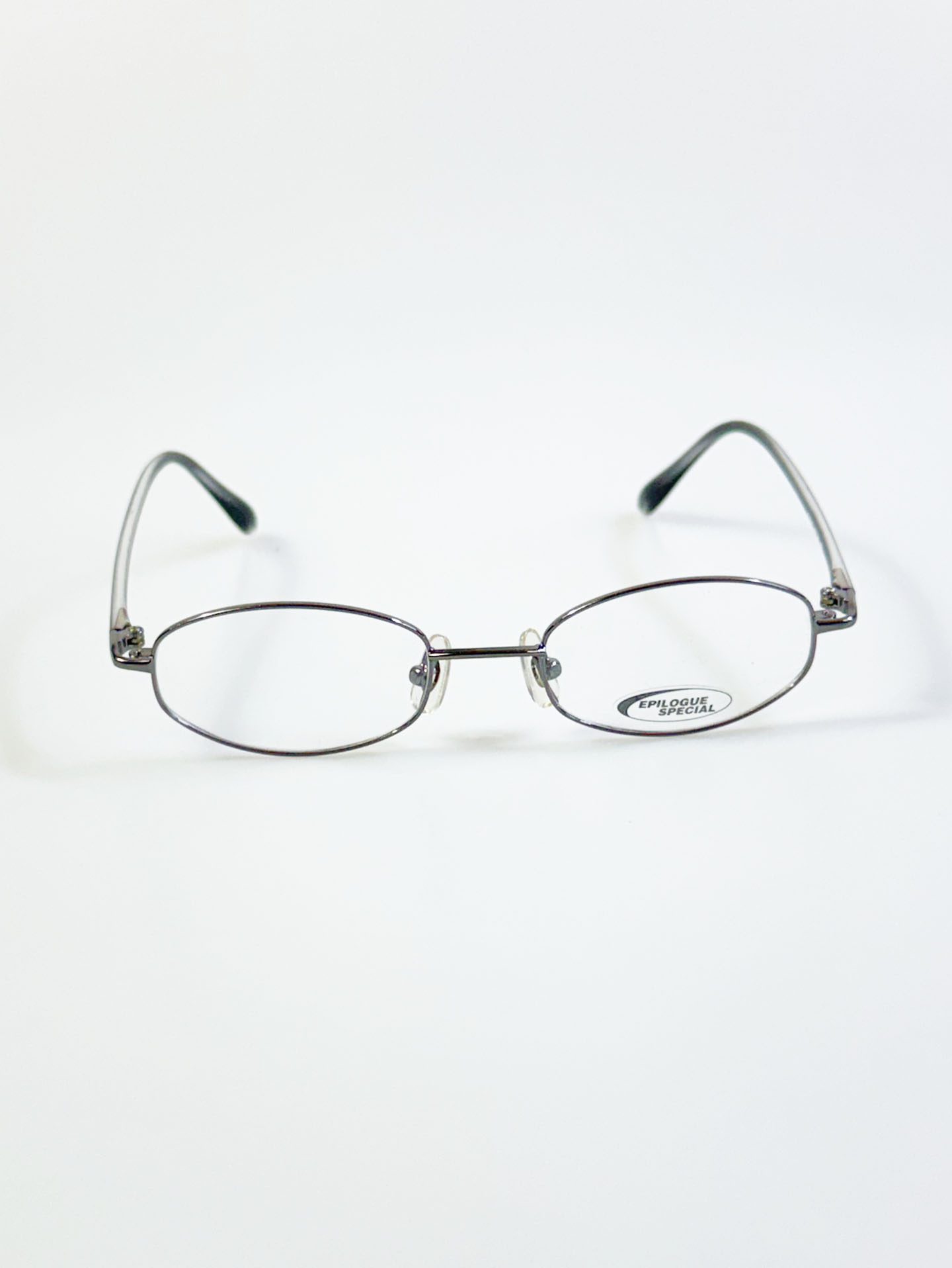 EPILOGUE Gunmetal Slim Oval Metal Glasses