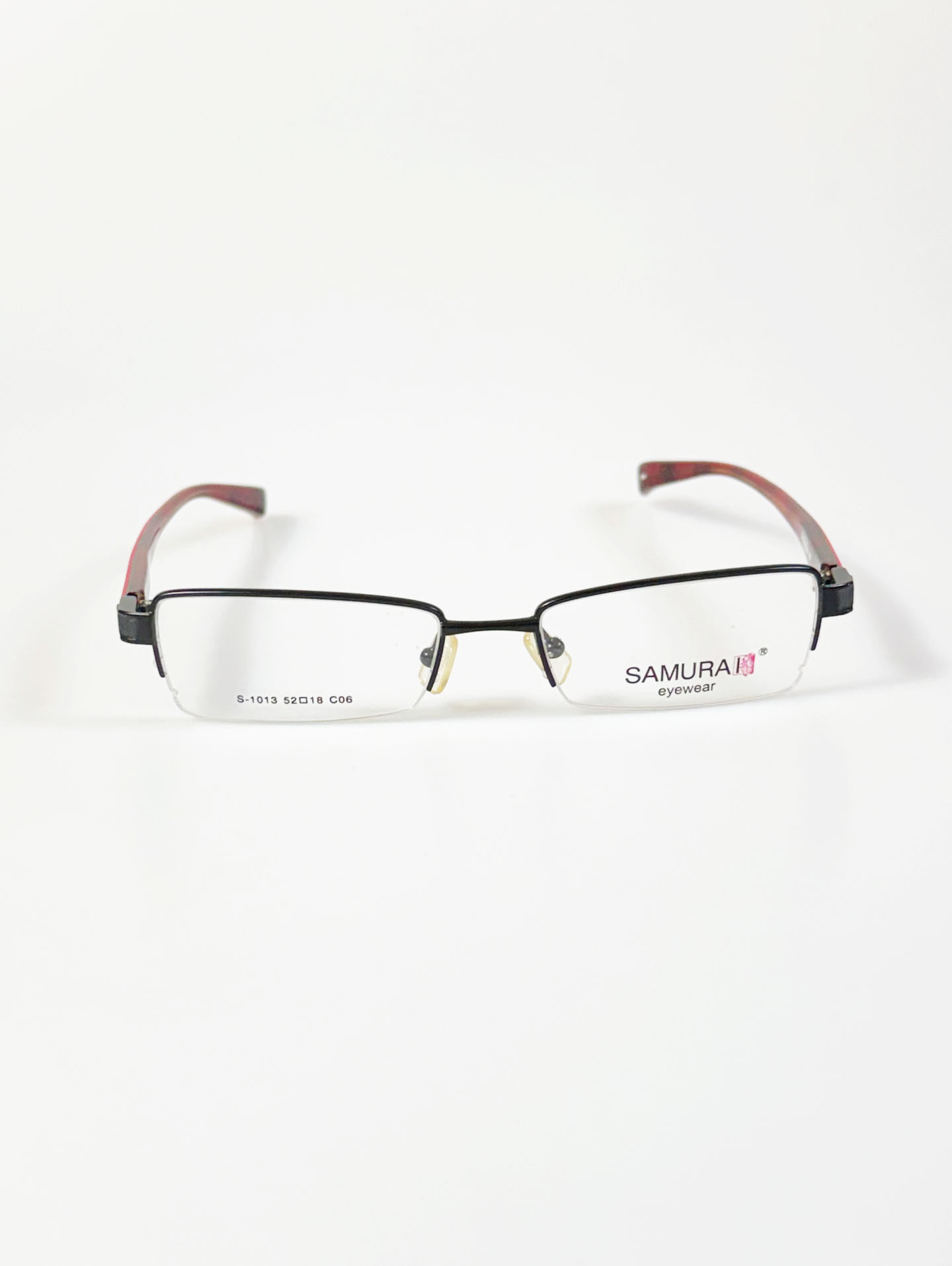 SAMURAI Eyewear Semi-Rimless Square Metal Frame Glasses