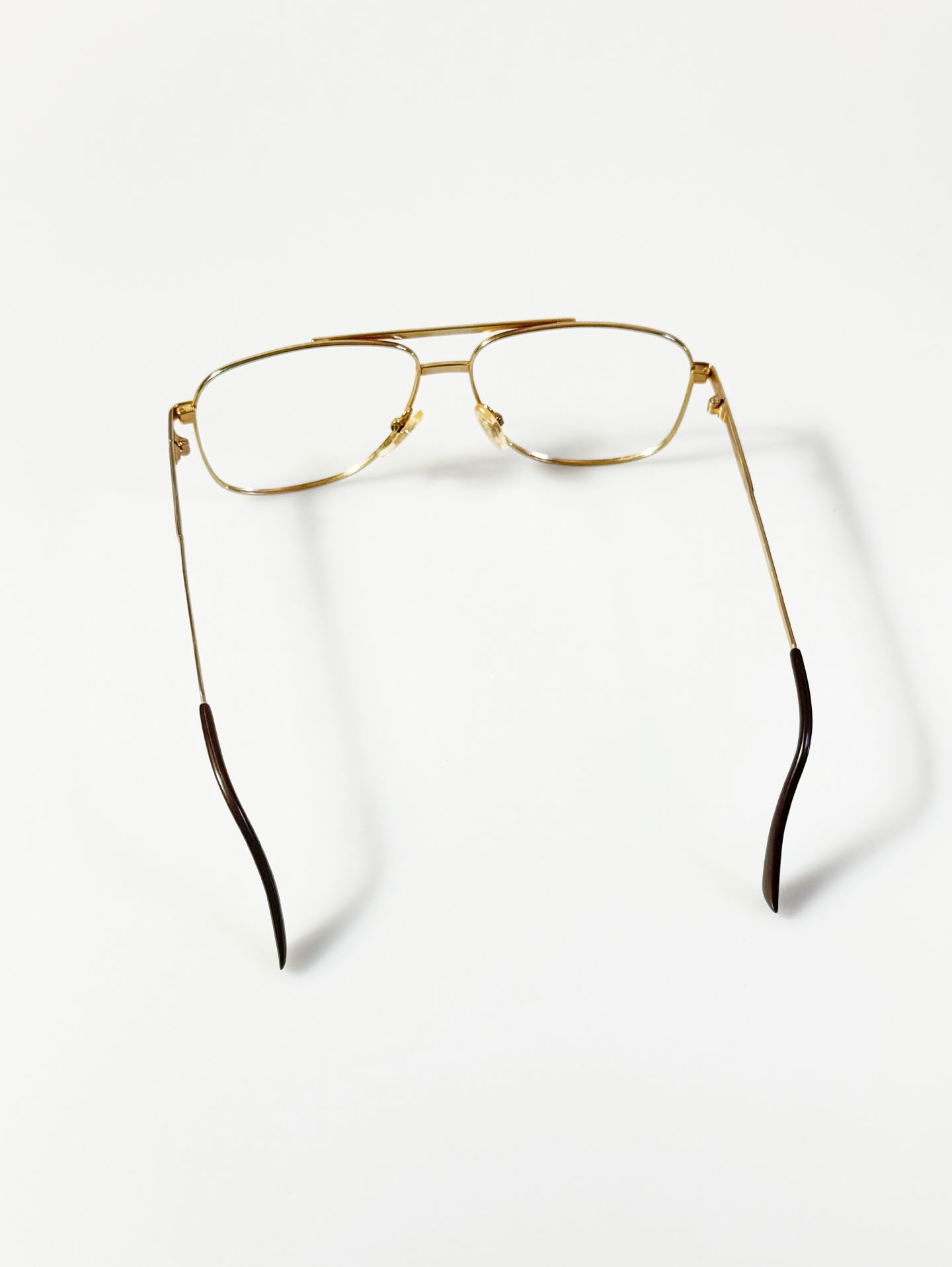 90's CHEVRON Aviator Boeing Gold Metal Frame Glasses
