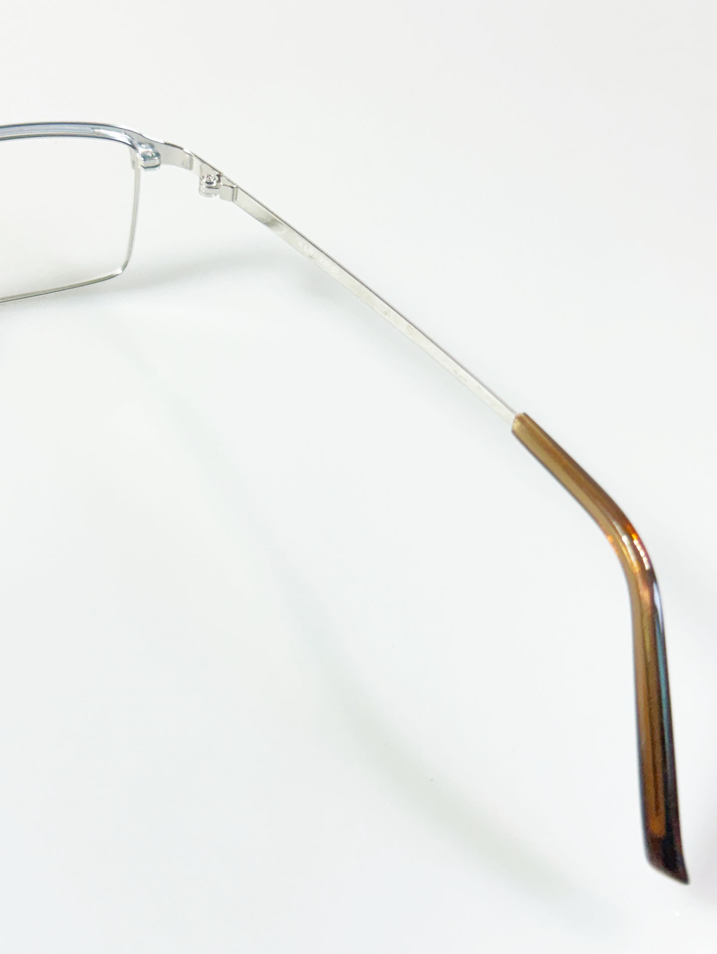 R&B Eyewear Silver Slim Square Semi-Rimless Metal Glasses