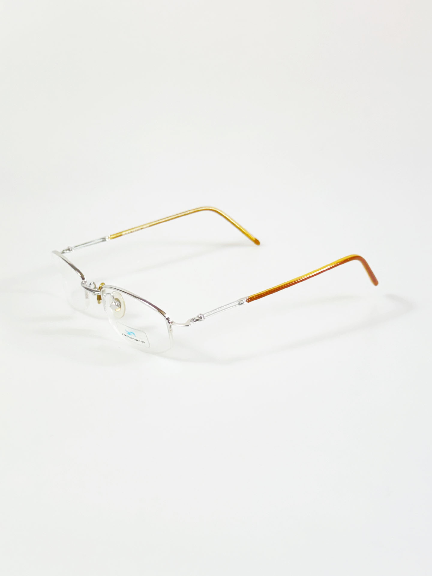 SEMONEMO Eyewear Silver Square Half-Rim Metal Glasses