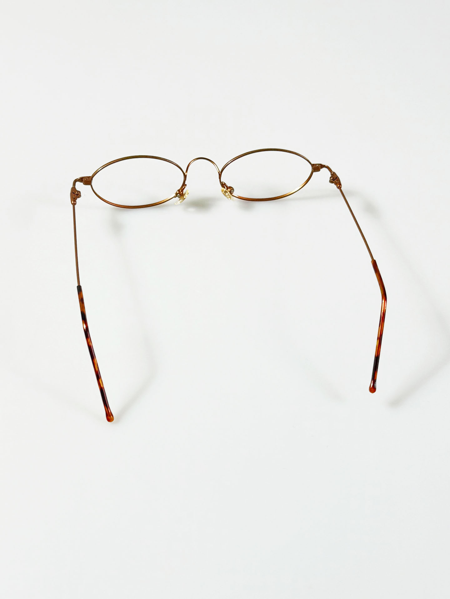 Amber Brown Slim Oval Metal Glasses