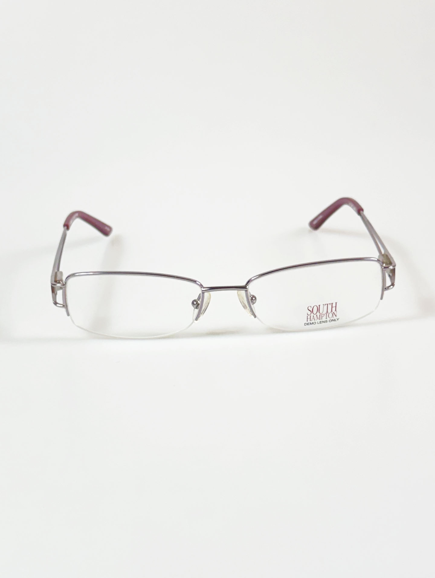 South Hampton Slim Square Half-Rim Metal Frame Glasses
