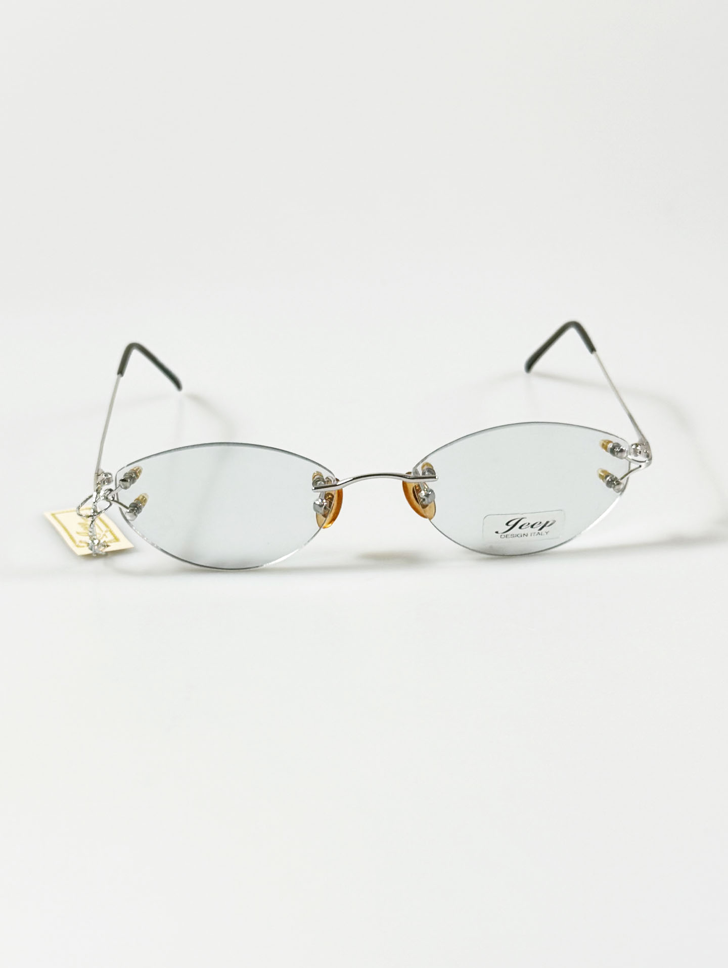 JEEP Silver Rimless Oval Metal Glasses