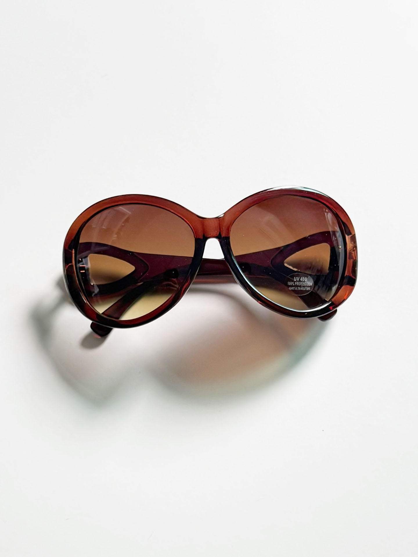 Oversized Brown Bold Oval Tint Sunglasses