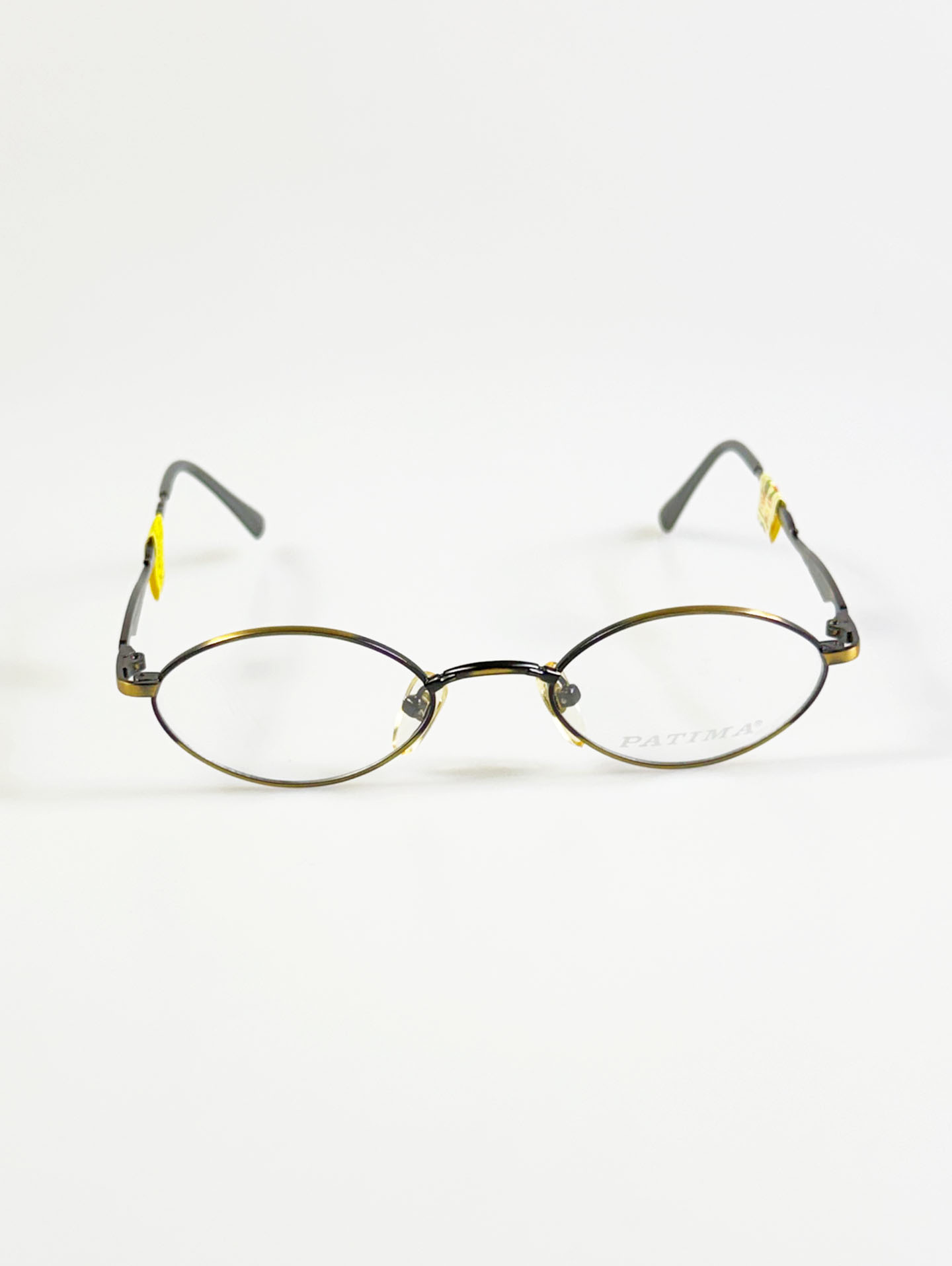 90’s PATIMA Slim Oval Gold-Black Metal Frame Glasses
