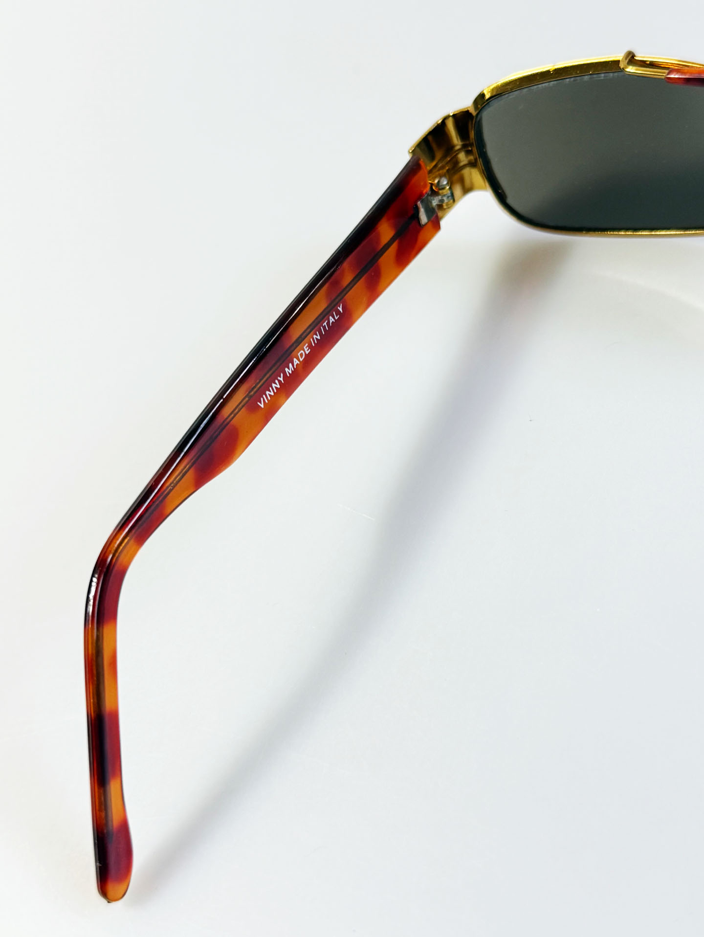 90's VINNY Gold Double Bridge Square Metal Sunglasses