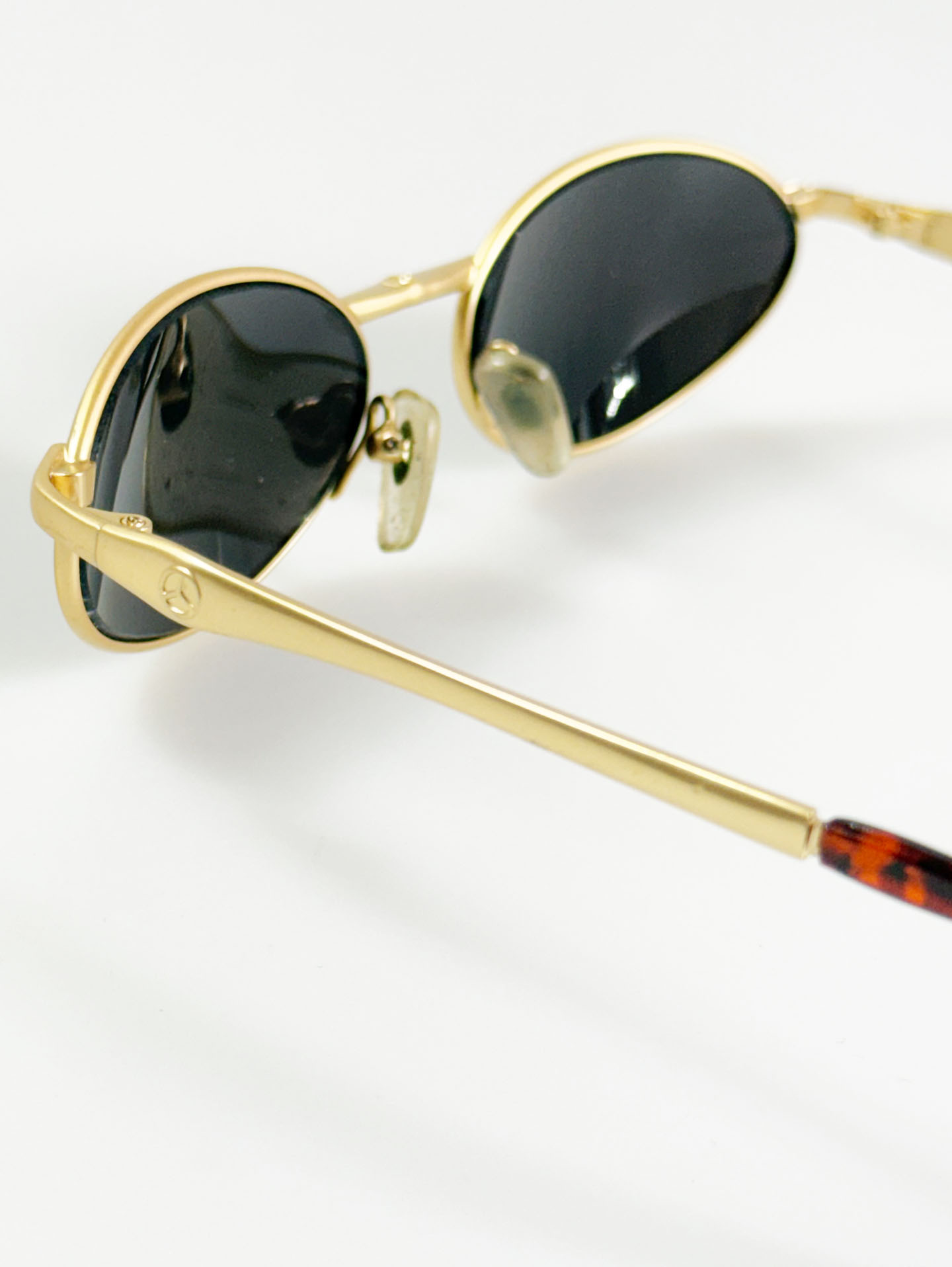 Gold Slim Oval Metal Sunglasses