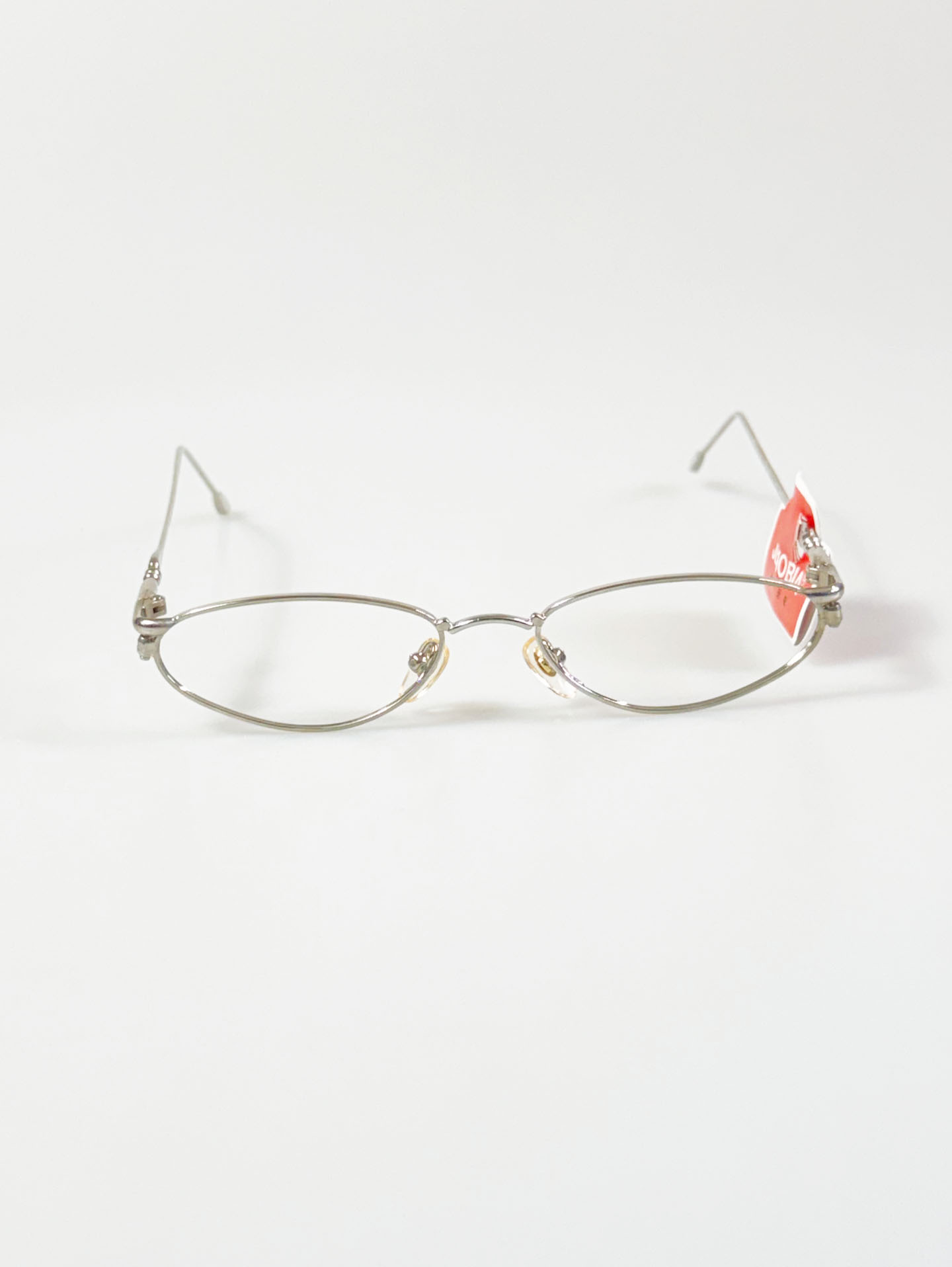 90’s JENOBIA Silver Slim Oval Metal Frame Glasses