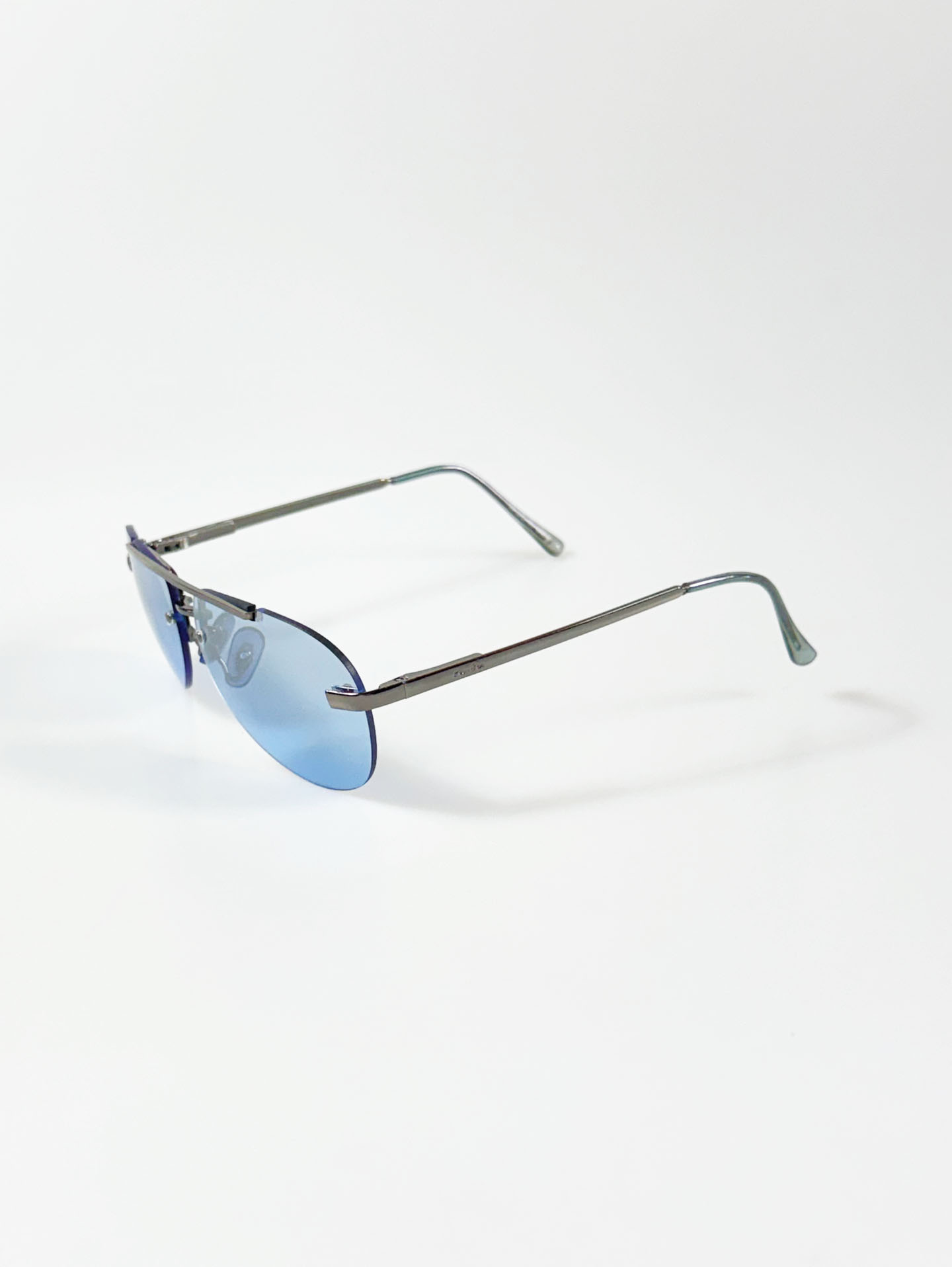 Double Bridge Rimless Metal Tint Sunglasses
