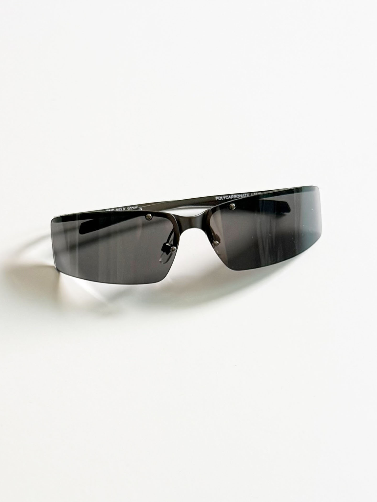 ONE SELF Rimless Shield Square Metal Sunglasses