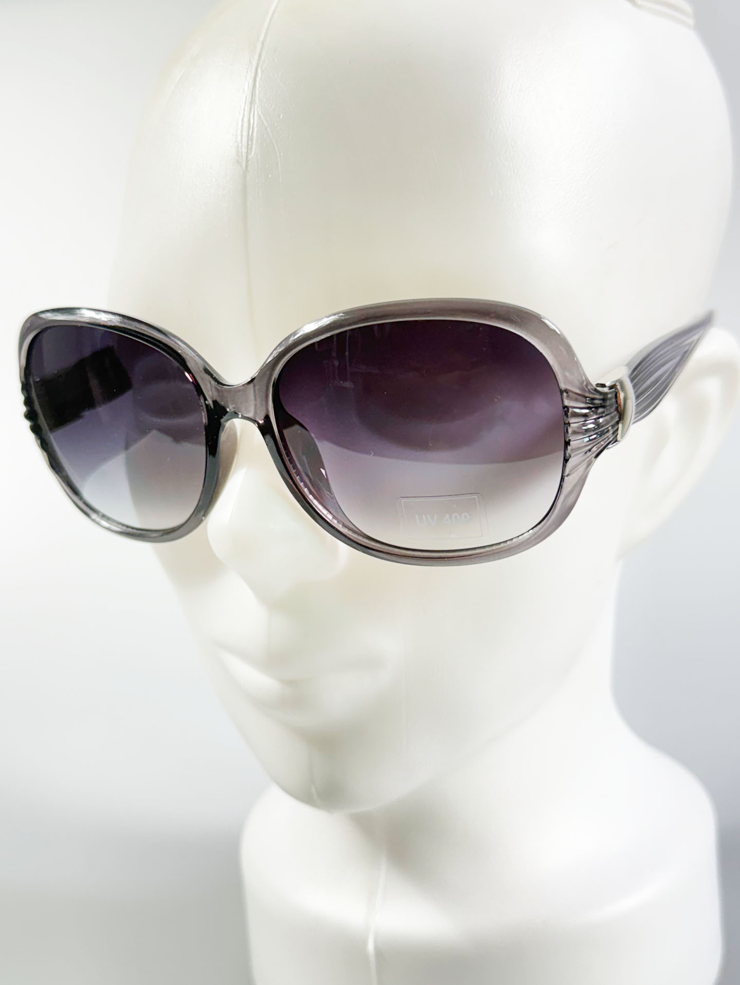 Smoky Gray Oversized Bold Oval Sunglasses