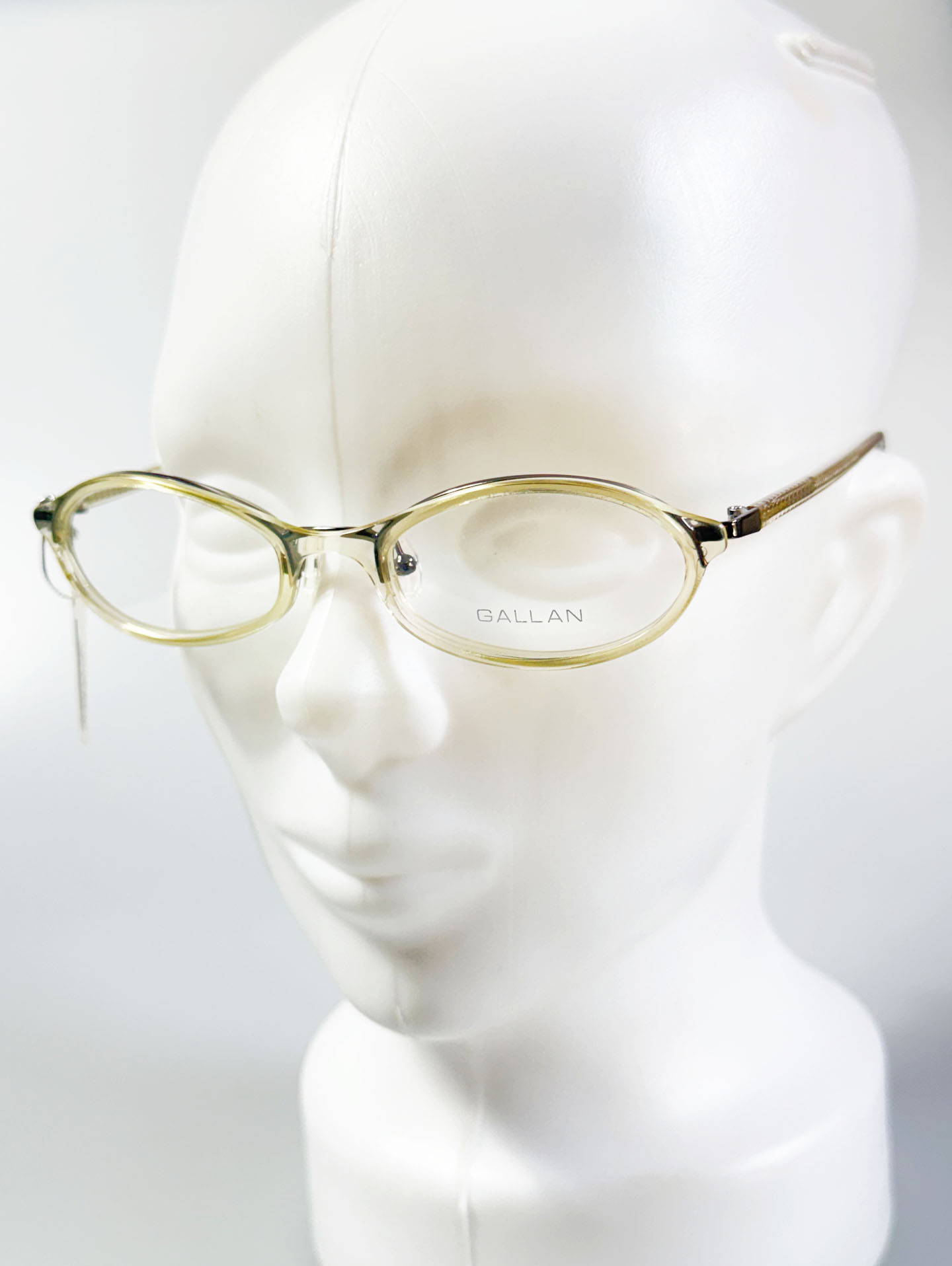 GALLAN Clear Champagne Slim Oval Combination Frame Glasses