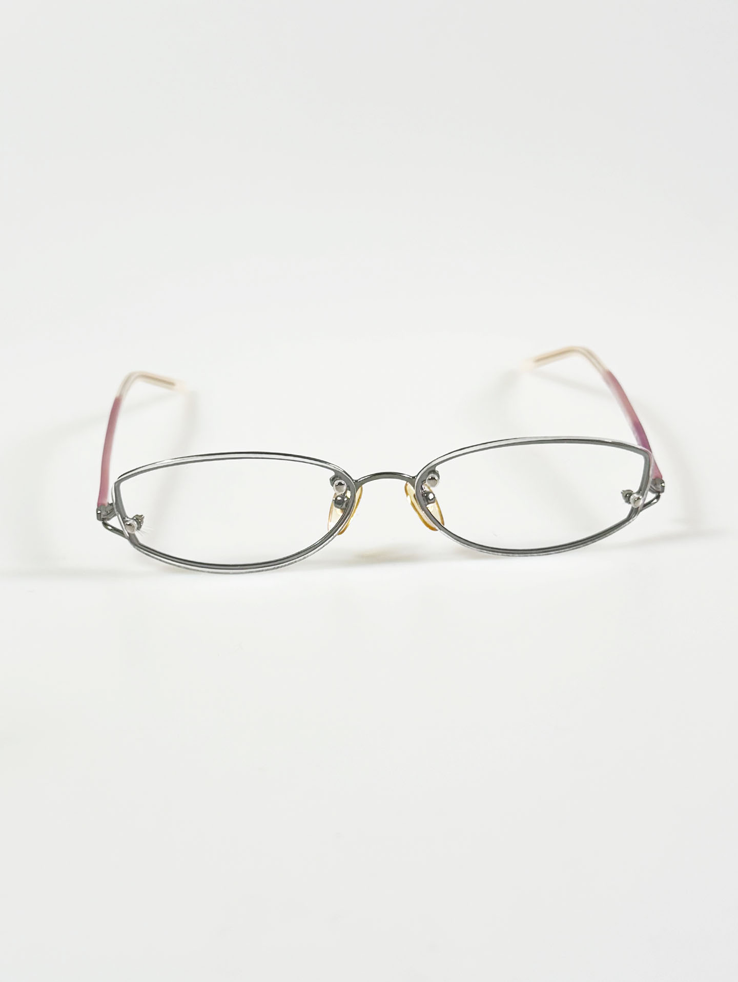 POLESTAR Underrim Silver Oval Metal Glasses
