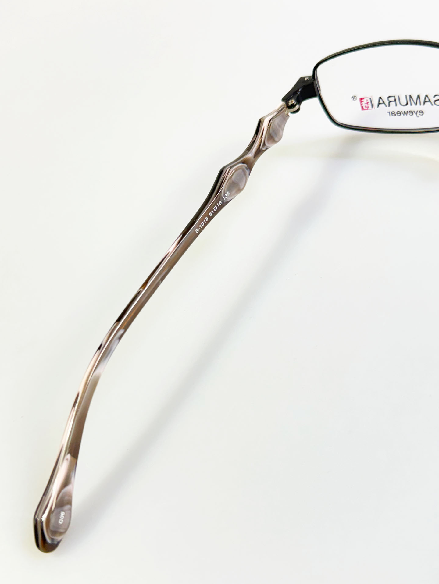 SAMURAI Eyewear Black Slim Square Metal Frame Glasses