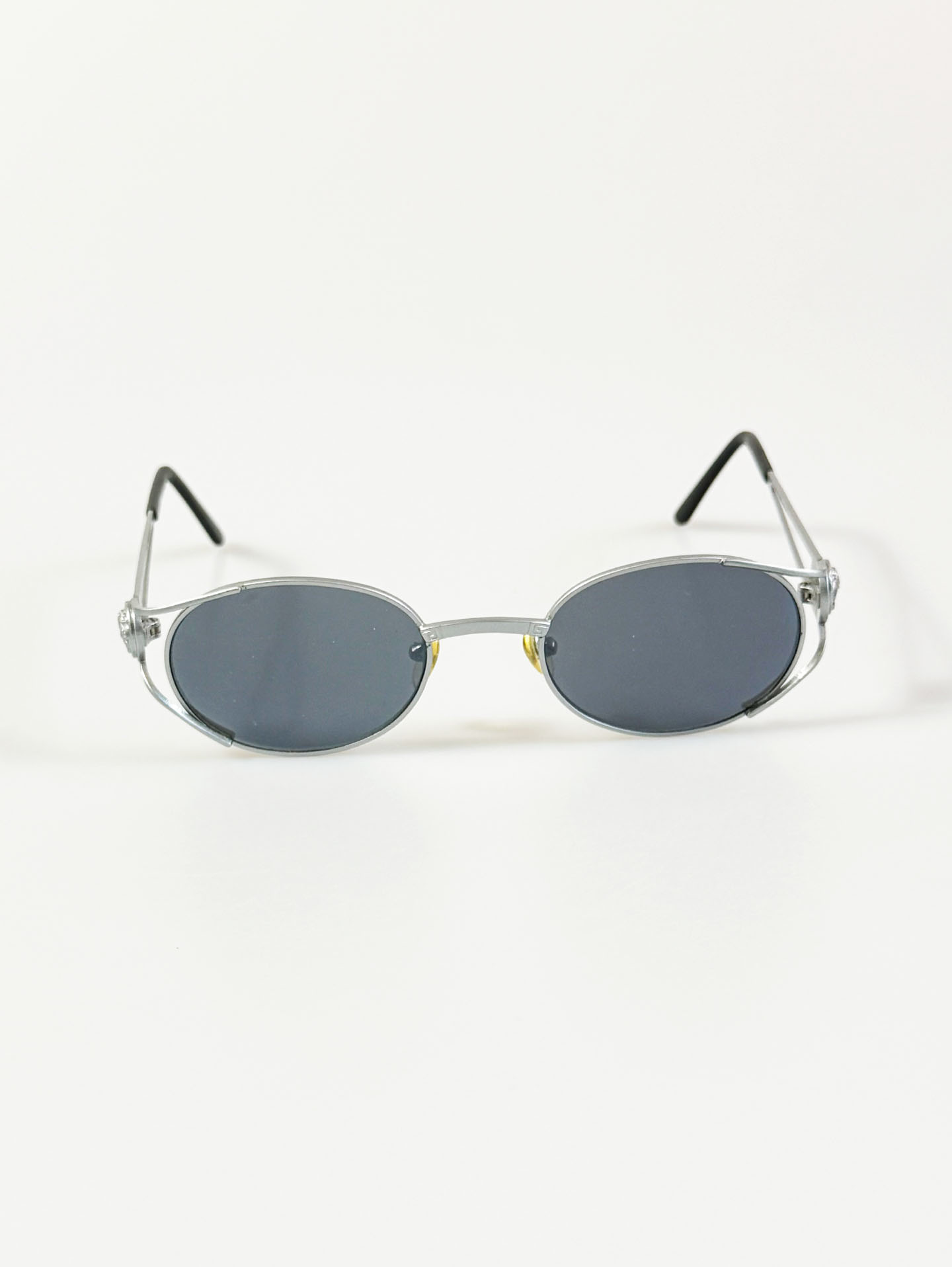 90’s Silver Slim Oval Metal Frame Sunglasses