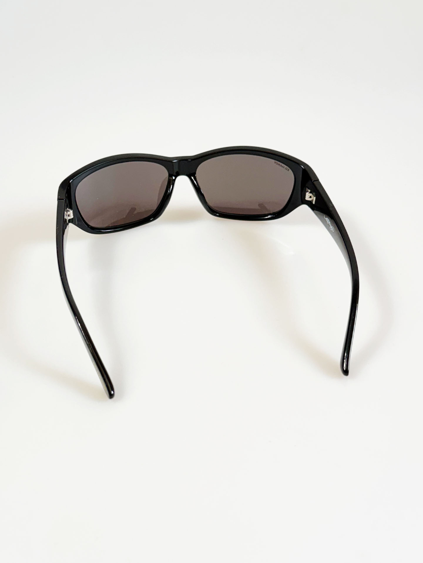 90's SANTANA Silver Rimless Oval Metal Orange Tint Sunglasses ED HARDY Black Wraparound Square Sungl