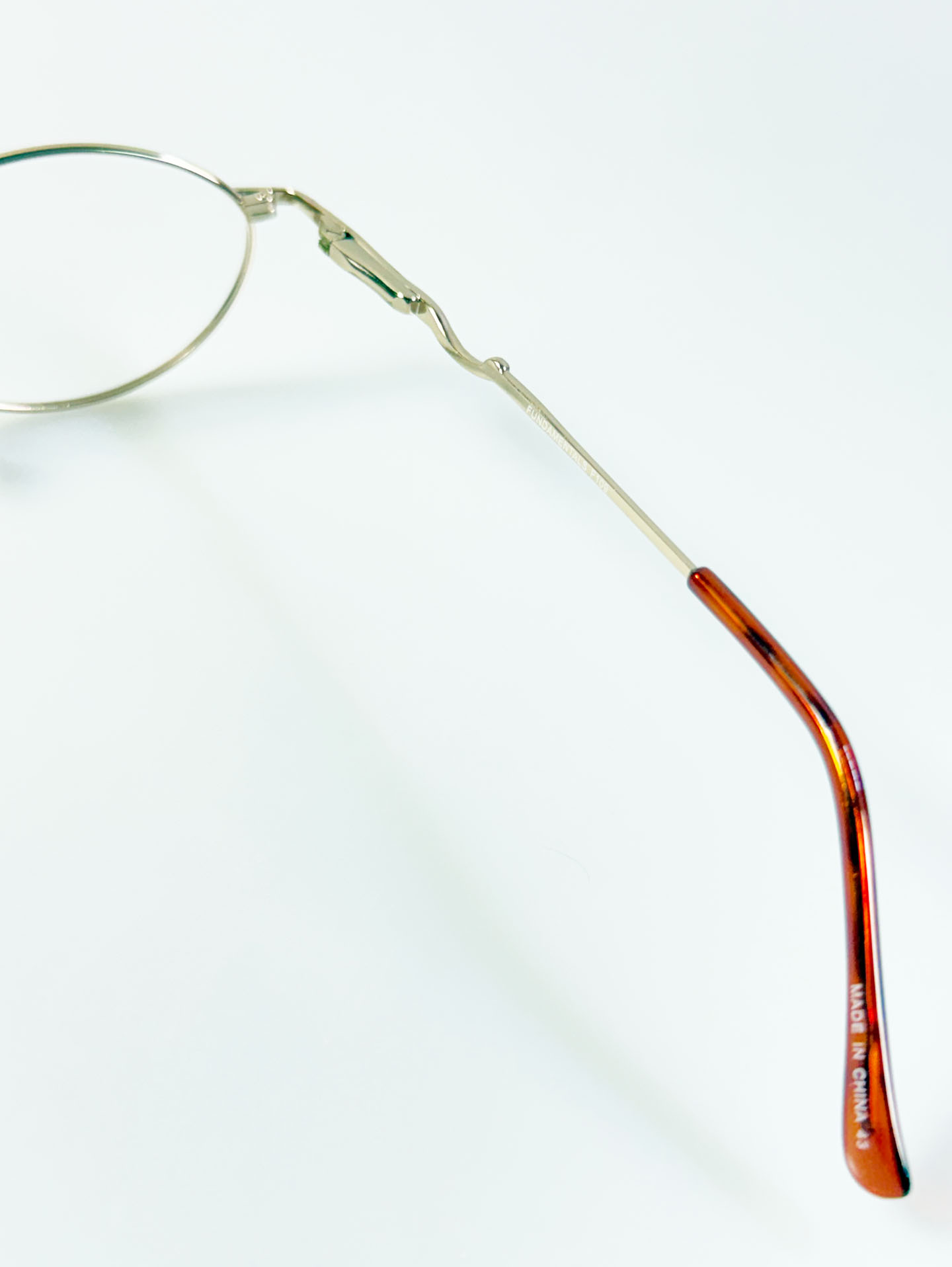 Fundamentals Gold Slim Oval Metal Frame Glasses