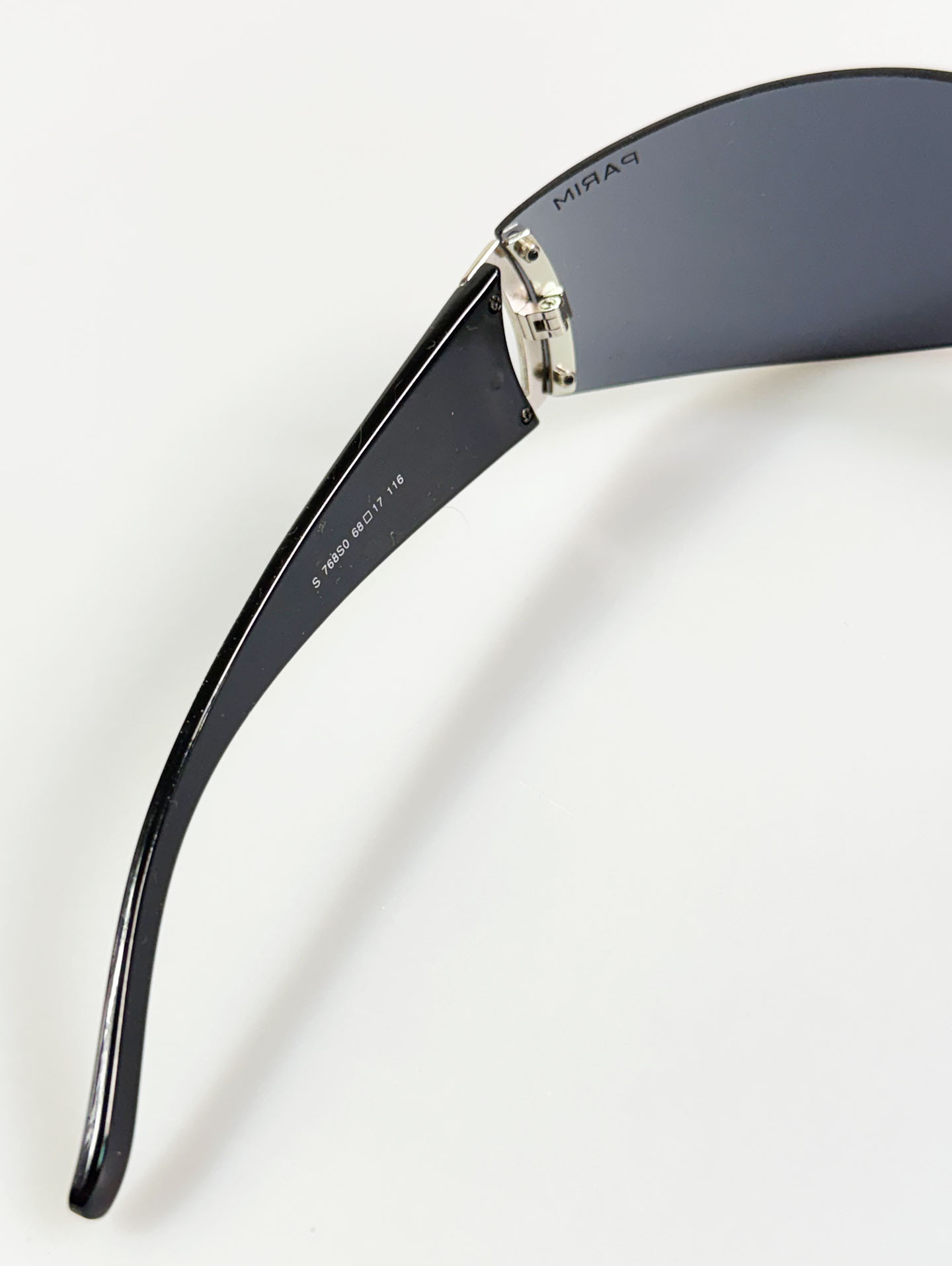 PARIM Black Rimless Shield Wrap Sunglasses