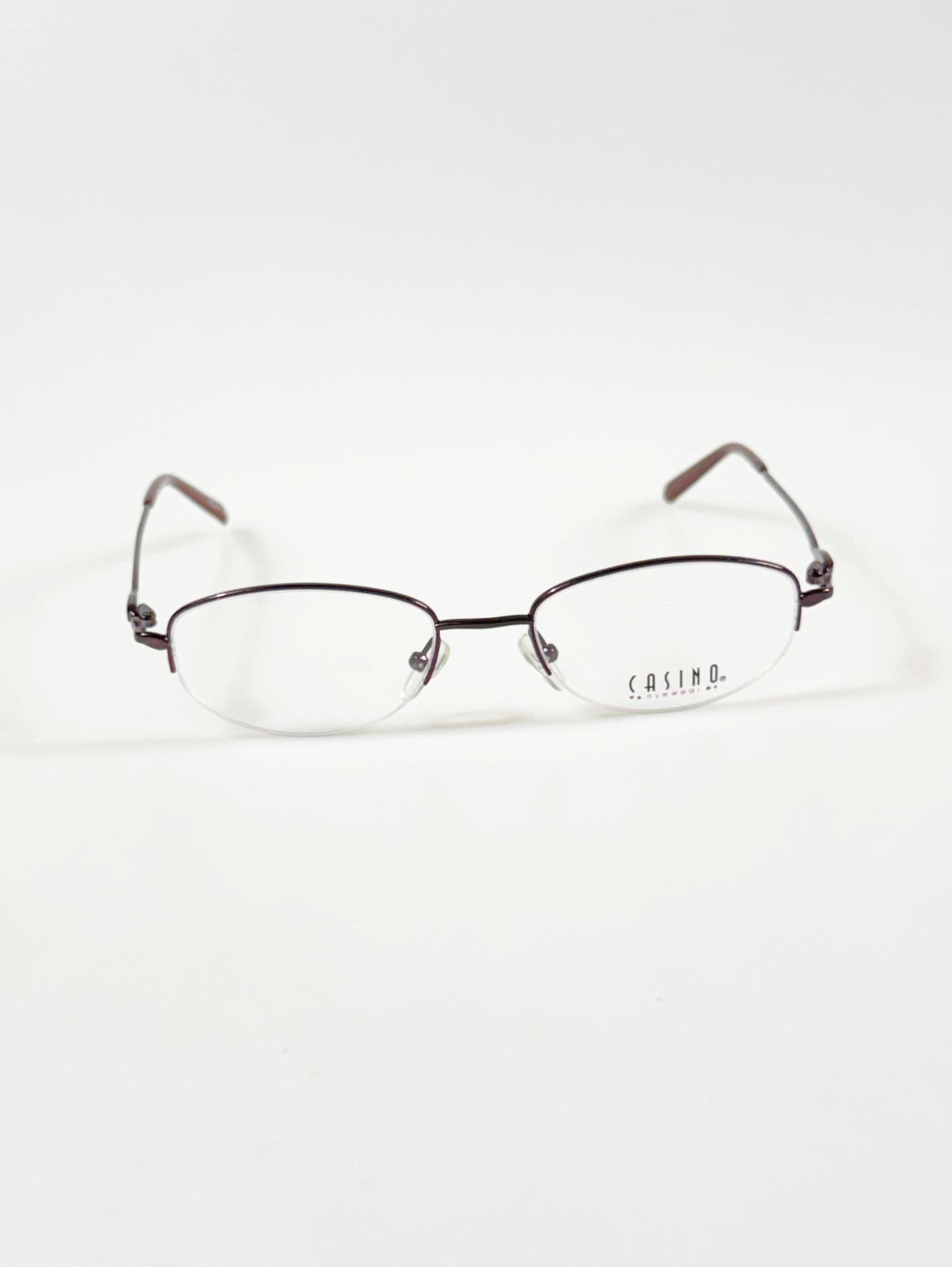 CASINO EYEWEAR Violet Half-Rim Oval Metal Glasses
