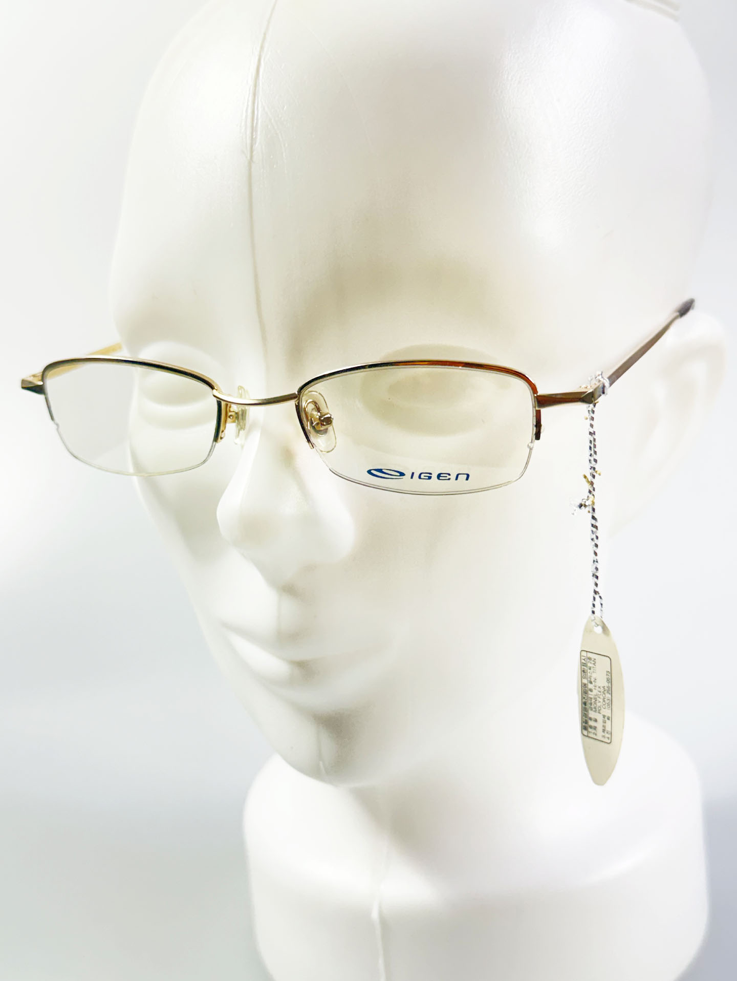 IGEN Gold Half-Rim Square Metal Frame Glasses