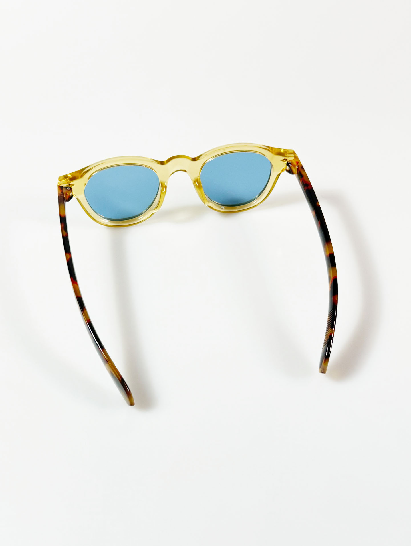 Clear Amber Bold Round Tinted Sunglasses