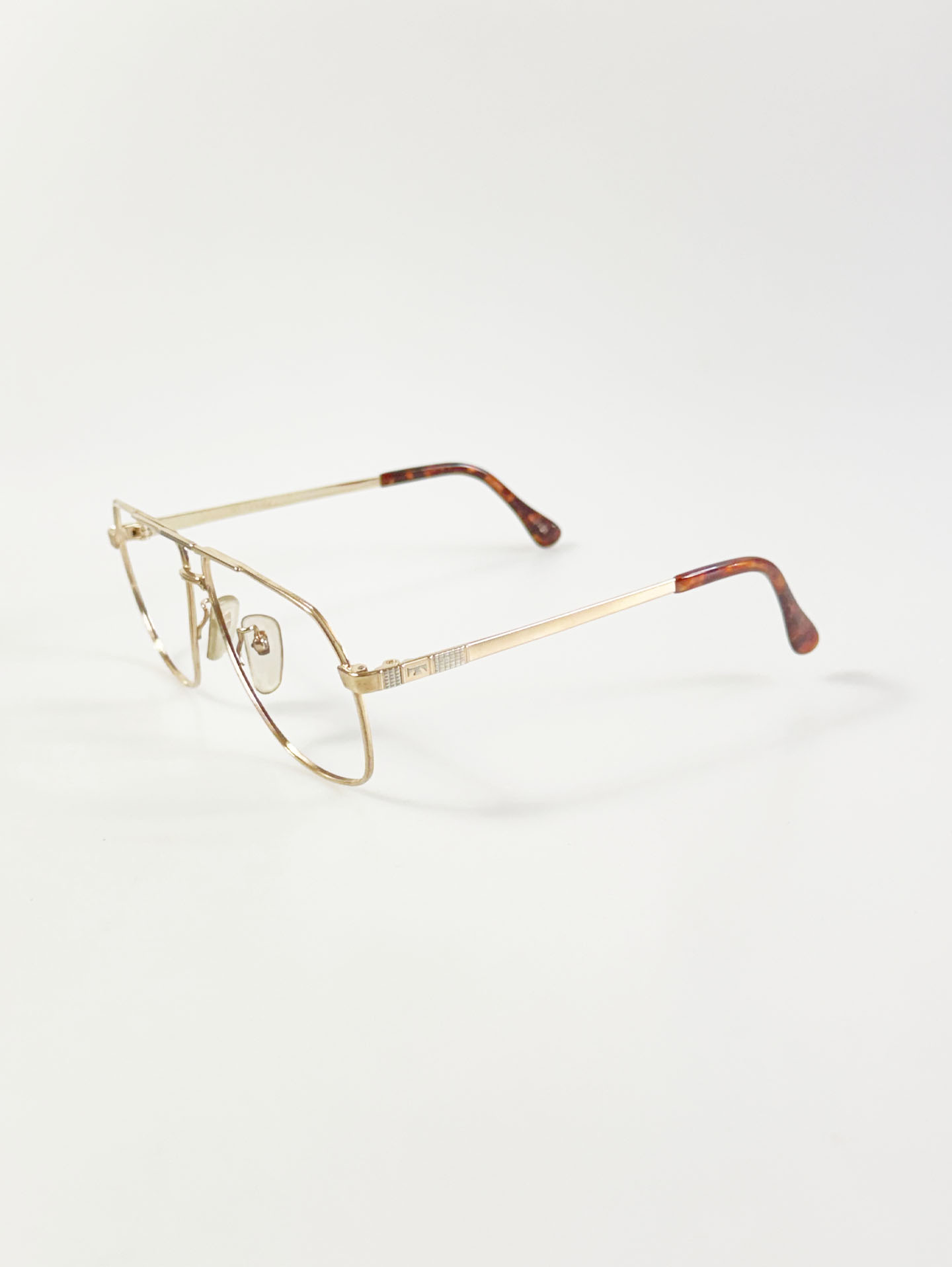 90's TECHNOS Gold Titanium Square Boeing Metal Glasses
